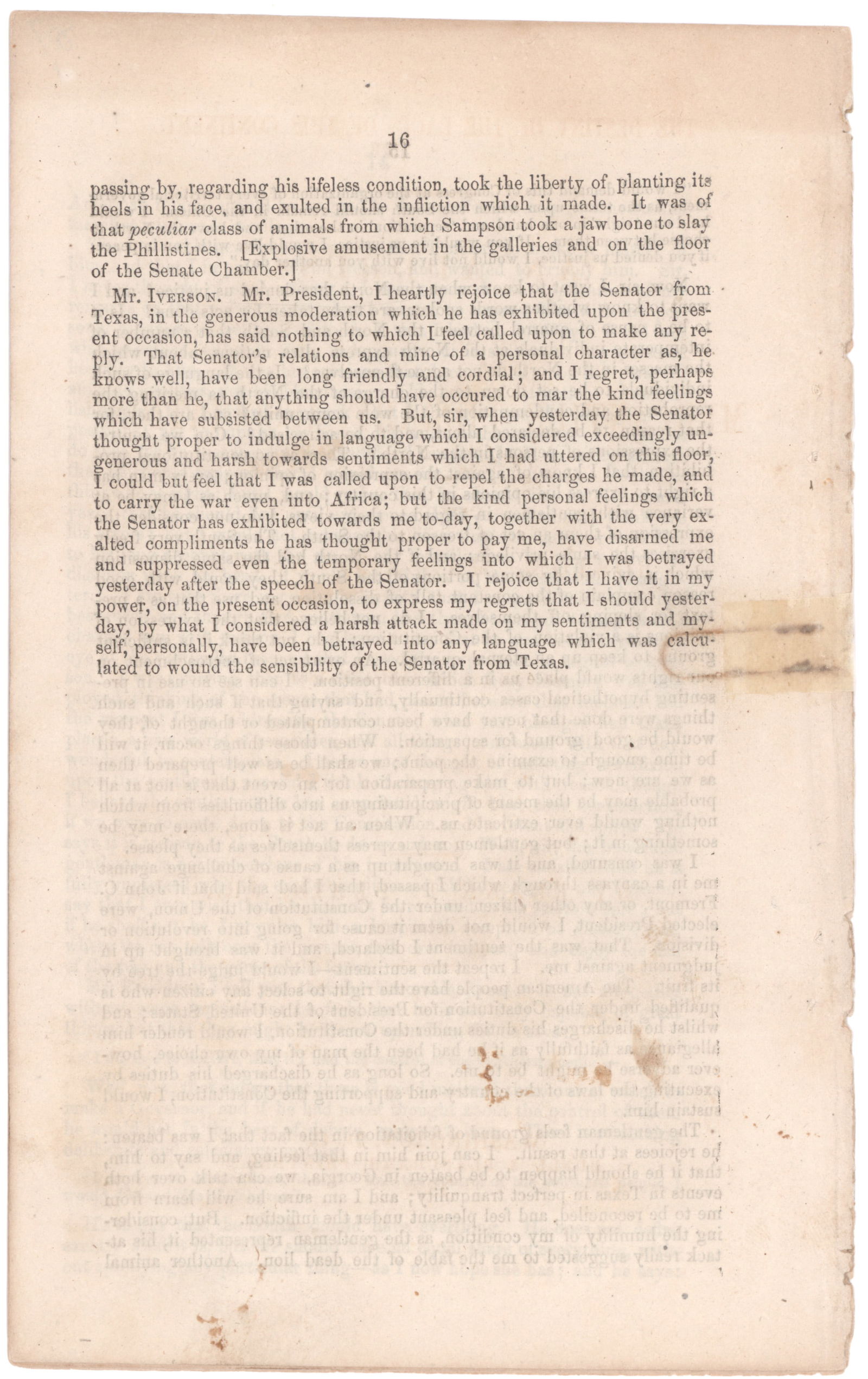 (SAM HOUSTON SPEECHES) - 3