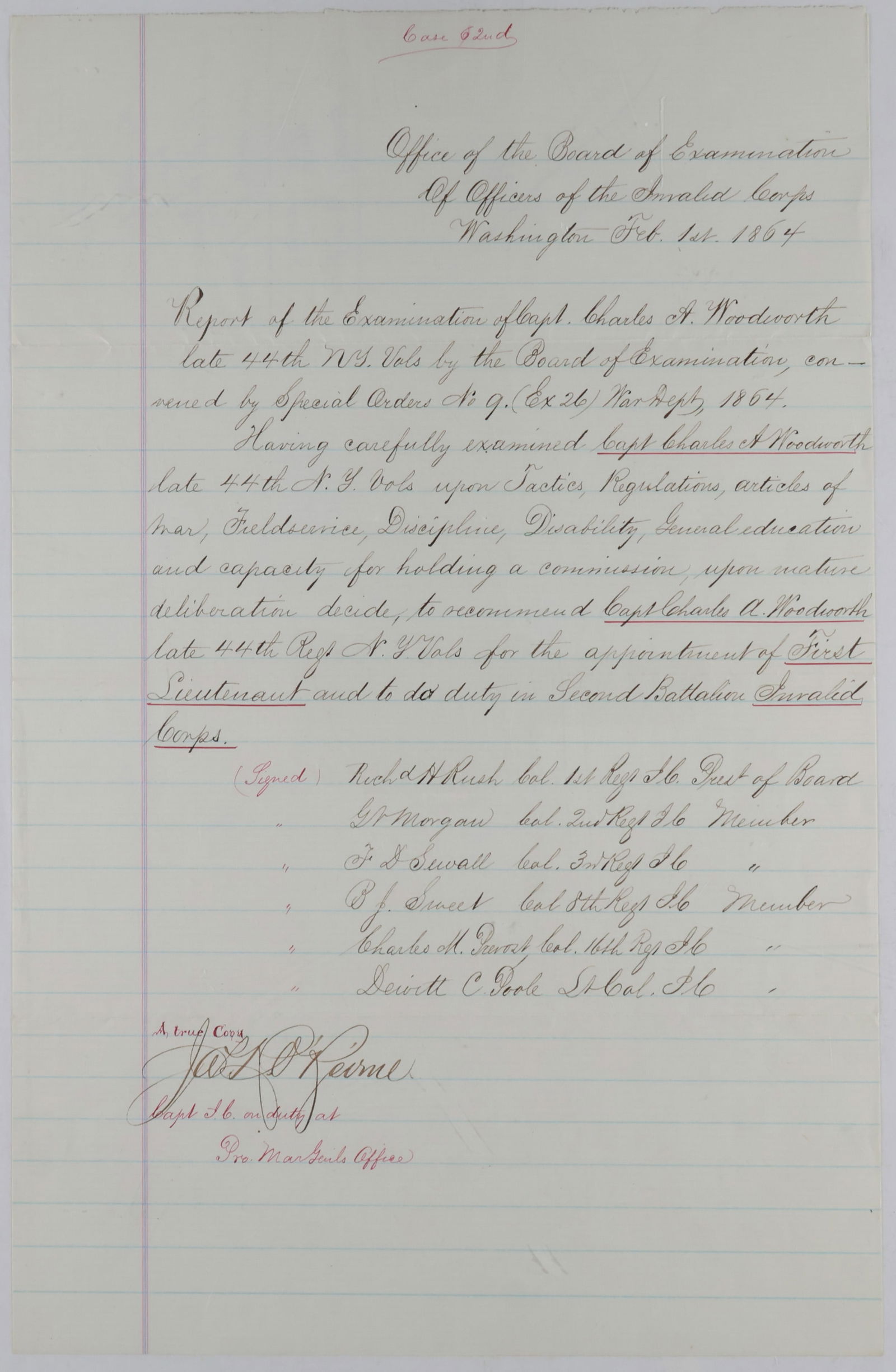 LINCOLN ASSASSINATION - JAMES R. O’BEIRNE: (1838-1917) Union brigadier general and Medal of Honor recipient, O’Beirne was provost marshall in Washington at the time of Lincoln’s assassination. His detectives uncovered the parallel