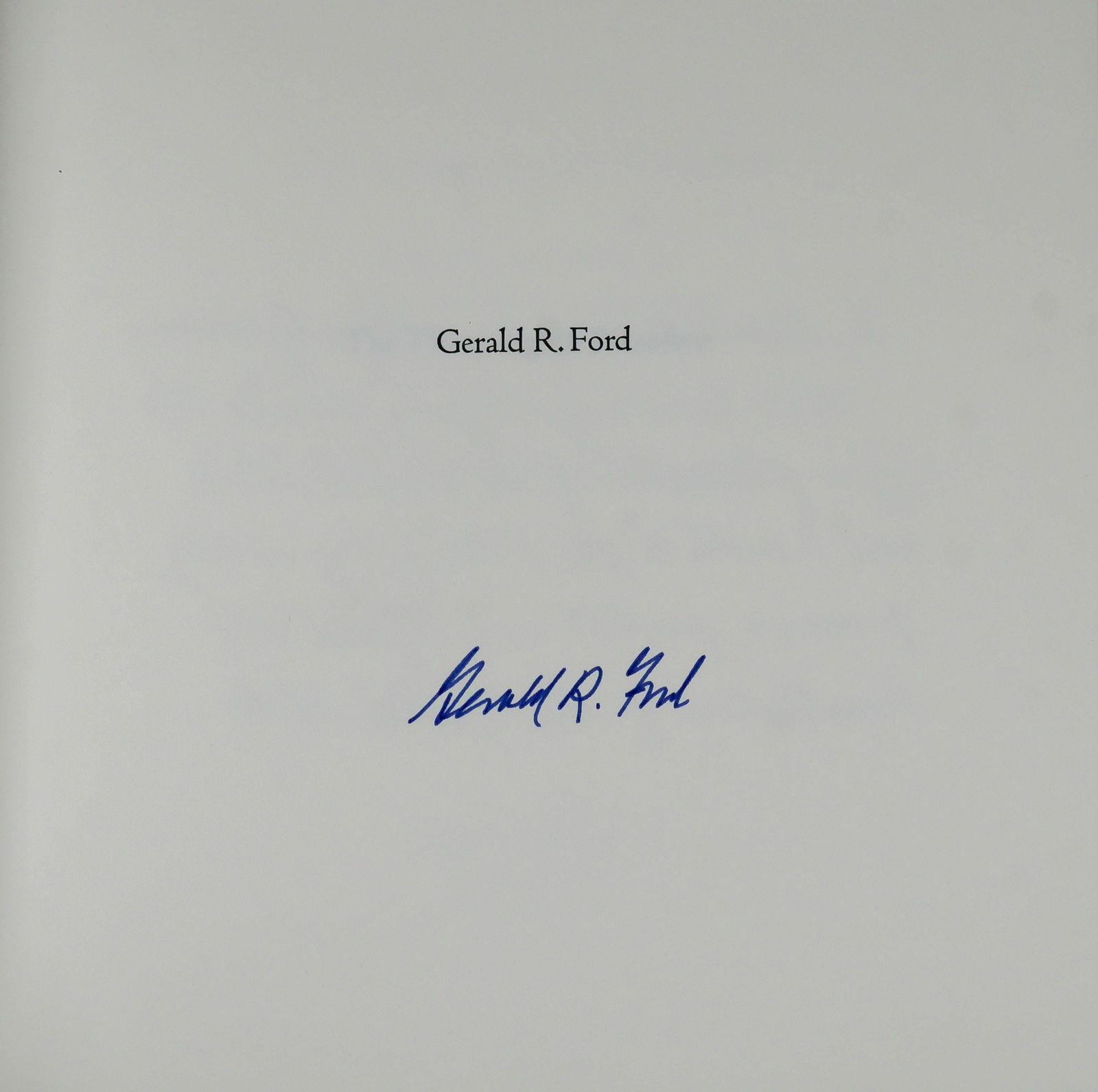 GERALD R. FORD: (1913 - 2006) 38th President of the United States who assumed office upon the resignation of Richard Nixon, who Ford later pardoned for any involvement in the Watergate scandal. Very rare signed
