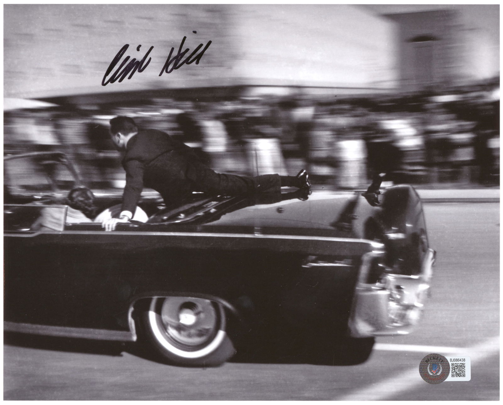 JOHN F. KENNEDY ASSASSINATION: CLINT HILL (1932-2025) Secret Service agent who was in the presidential motorcade during the John F. Kennedy assassination. After Kennedy was shot, Hill ran from the car immediately behind the