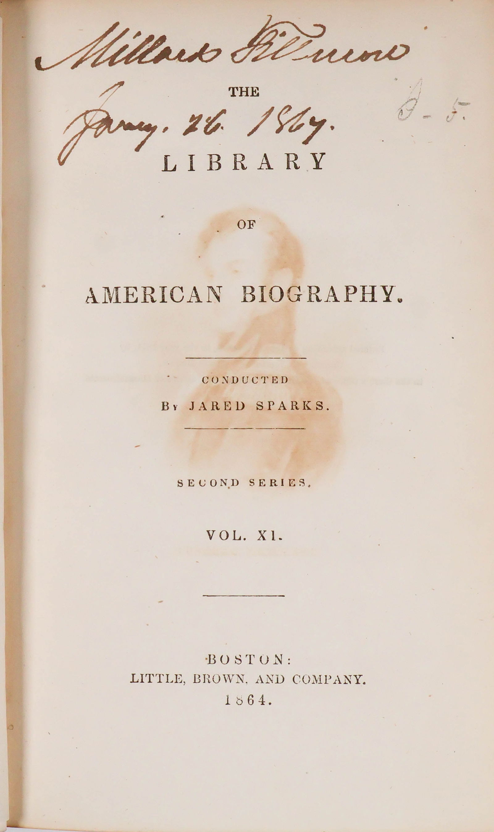 MILLARD FILLMORE: (1800 - 1874) Thirteenth President of the United States who succeeded to the presidency upon the death of Taylor. Book signed twice in full: Signed 'Millard Fillmore Jany. 26,1857' on verso of first
