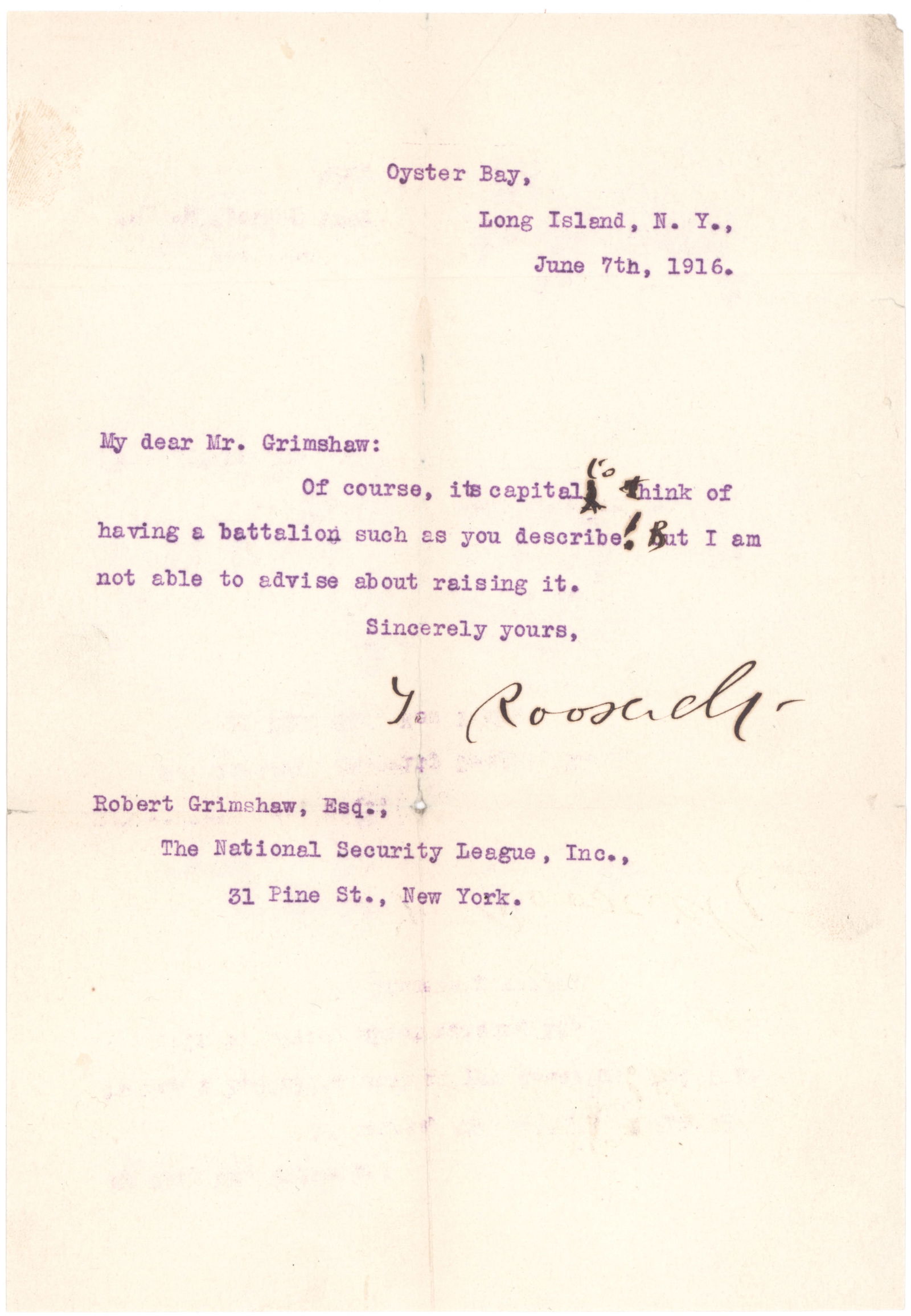 THEODORE ROOSEVELT: (1858 - 1919) Twenty-sixth President of the United States who started the Panama Canal, settled the Russo-Japanese War, broke up Standard Oil and encouraged conservation. Good content T.L.S. with