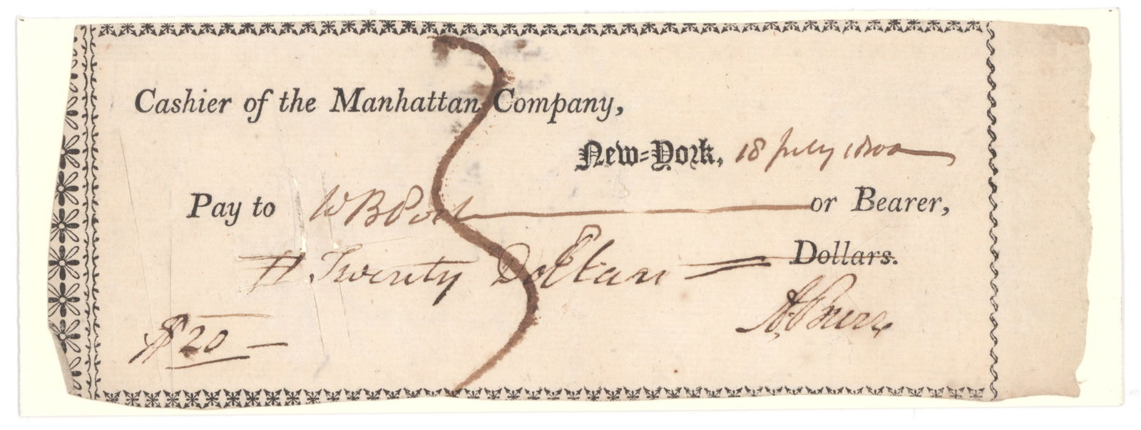 AARON BURR: (1756 - 1836) Vice President under Jefferson with whom he had been tied in the Presidential election of 1800, defeated through the efforts of Alexander Hamilton who he later killed in a duel.