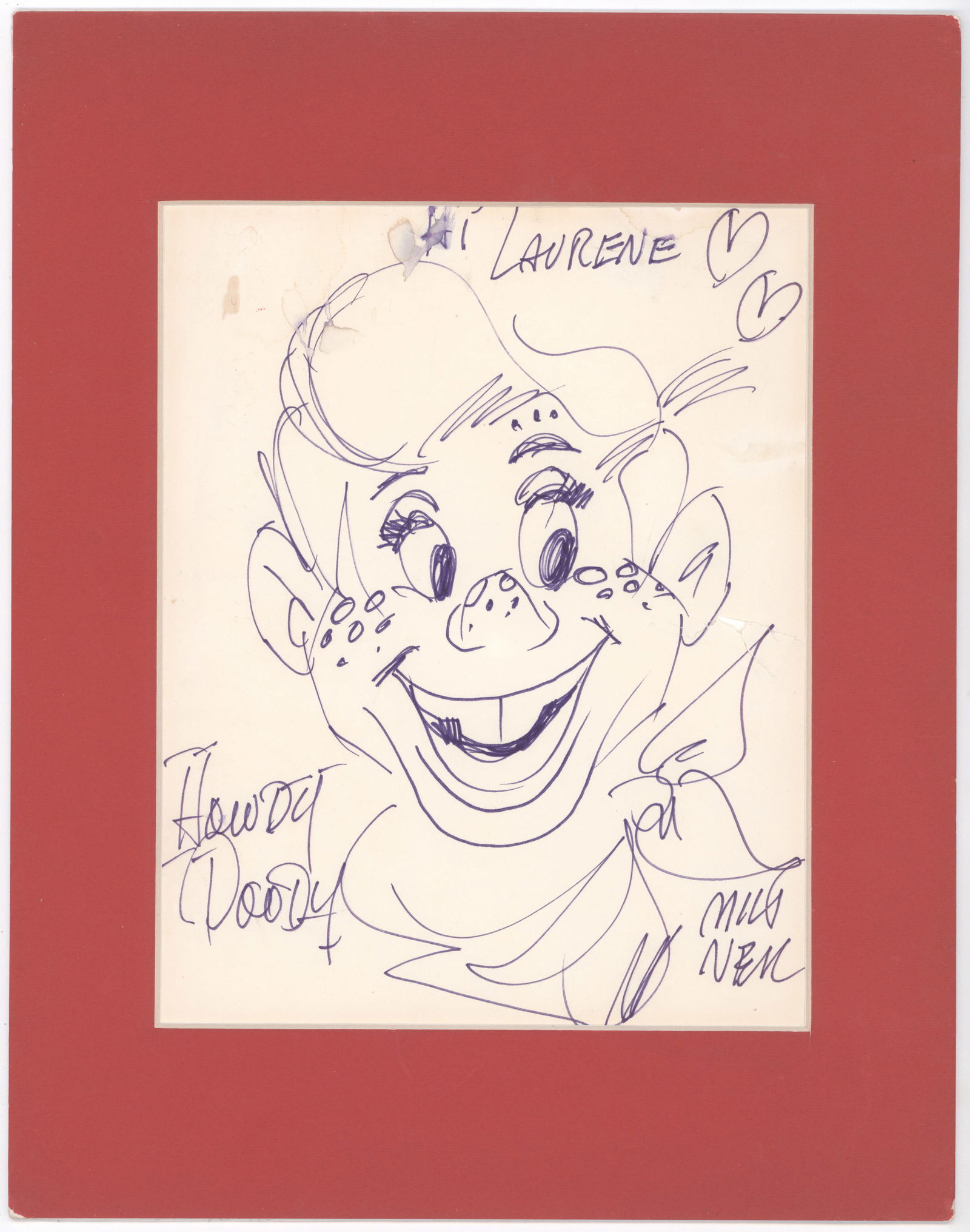 (HOWDY DOODY) MILT NEIL: MILT NEIL (1914-1997) American cartoonist and illustrator for the hugely popular Howdy Doody show, he formerly worked for Disney and is especially known for his work on Donald Duck cartoons. Fine