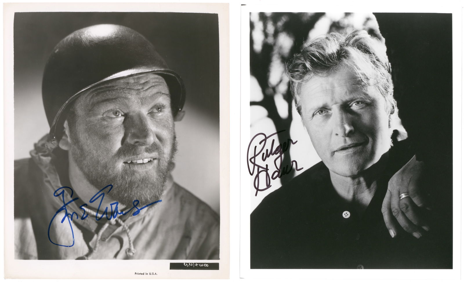 HOLLYWOOD STARS (10): Lot of ten 8 x 10 in. signed photographs of various Hollywood stars, includes JANET GAYNOR, GENE EVANS, DORO MERANDE, ALAN LADD, ALBERT FINNEY, MONTE HALE, MARSHALL CAREY, MARGARET O'BRIEN, IRENE