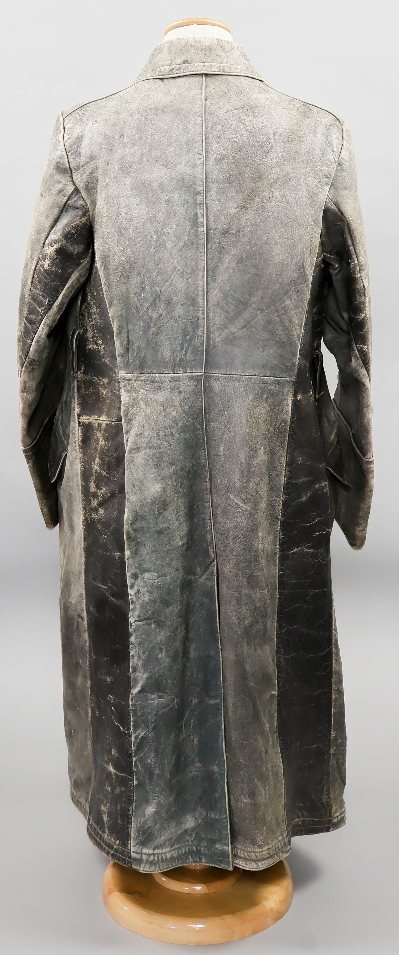 GEN. FRANZ HALDER'S FIELD GRAY LEATHER GREAT COAT - 3