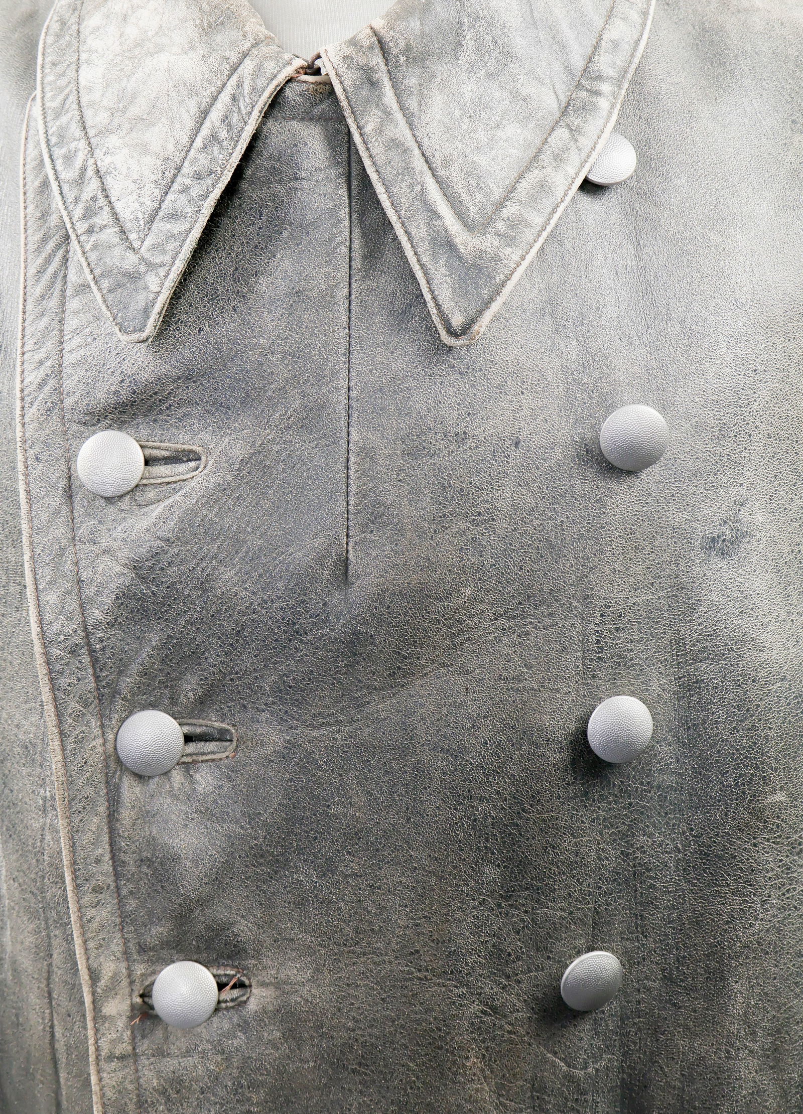 GEN. FRANZ HALDER'S FIELD GRAY LEATHER GREAT COAT - 5