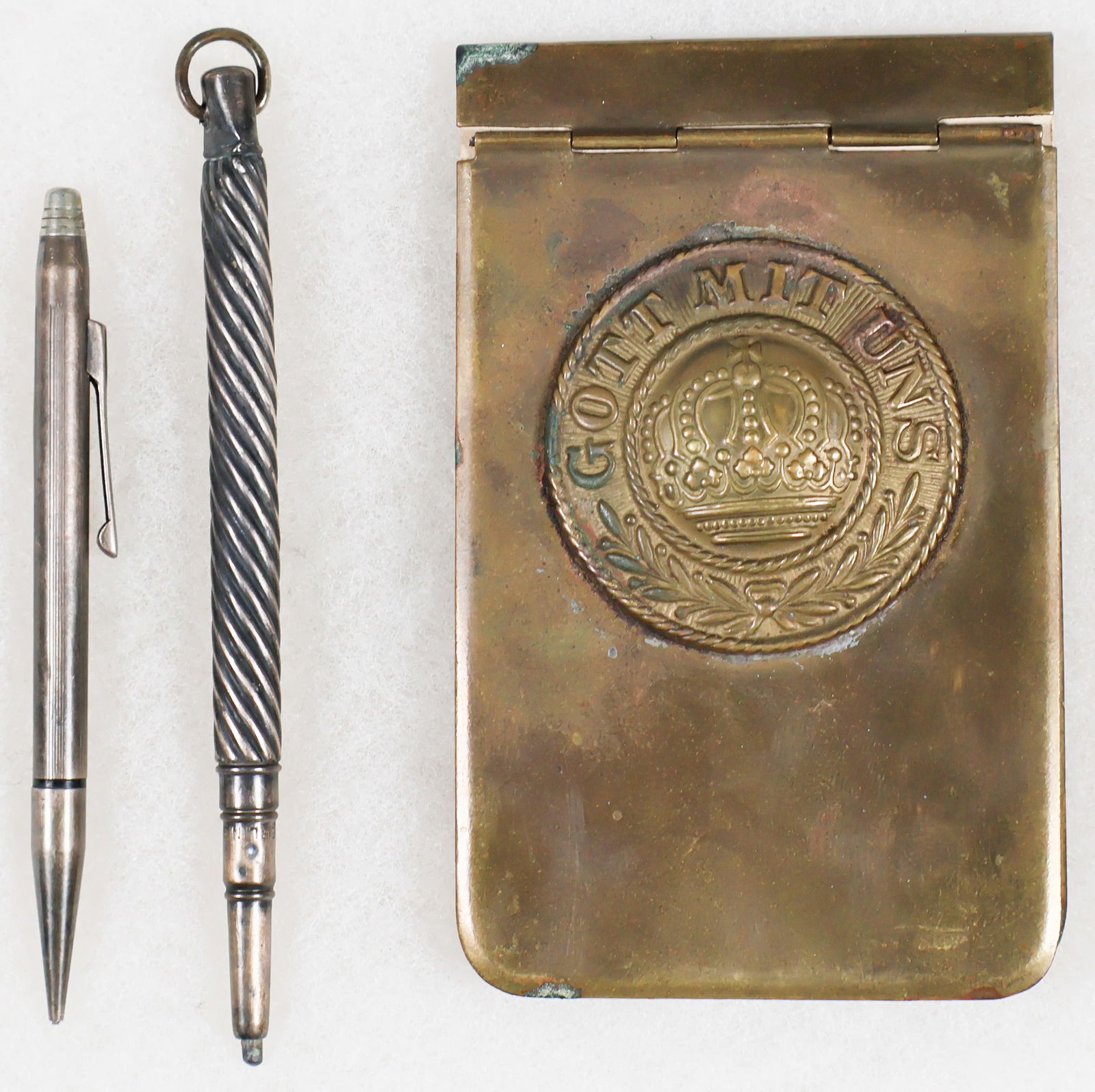 GEN. FRANZ HALDER'S 'WAR DIARIES' NOTE PAD HOLDER AND MECHANICAL PENCILS (3): FRANZ HALDER (1884–1972) German general and the chief of staff of the Army High Command (OKH) from 1938-1942. He directed the planning and implementation of Operation Barbarossa, the 1941