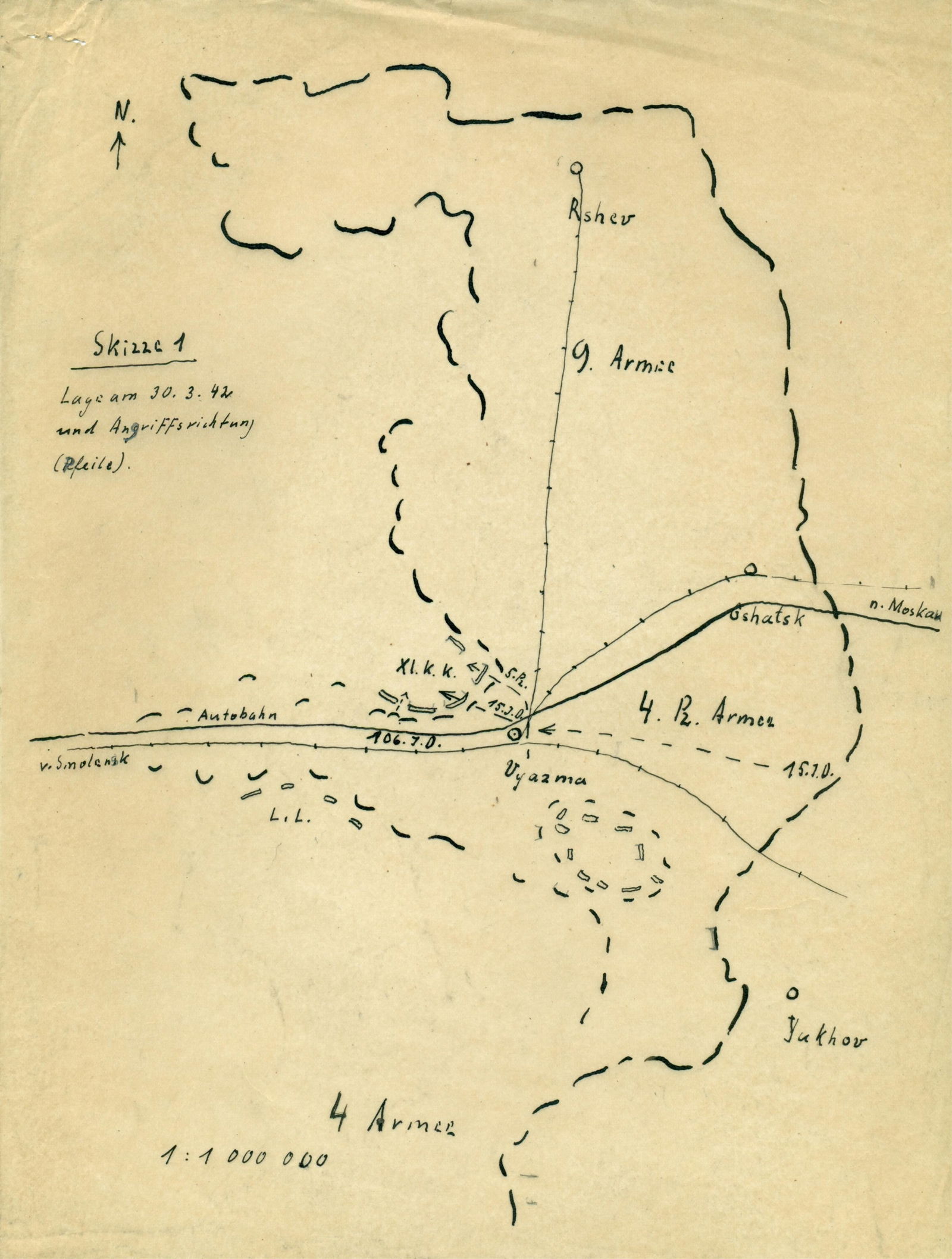GEN. FRANZ HALDER'S MAP OF THE BATTLES OF RZHEV (1 of 1)