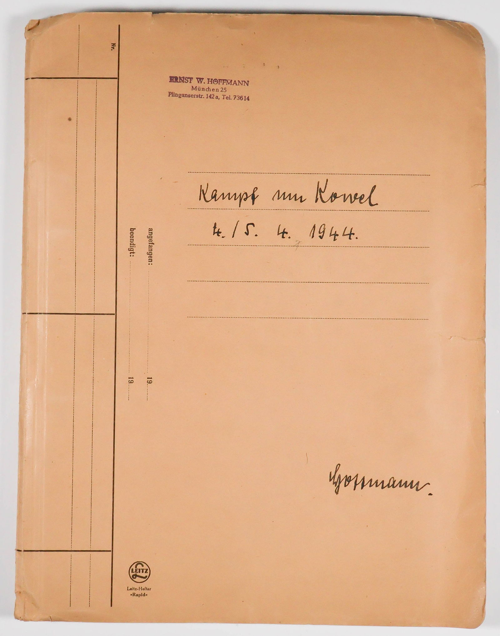 OBERSTLEUTNANT ERNST-WILHELM HOFFMAN’S REPORT ON THE BATTLE OF KOVEL (1 of 12)