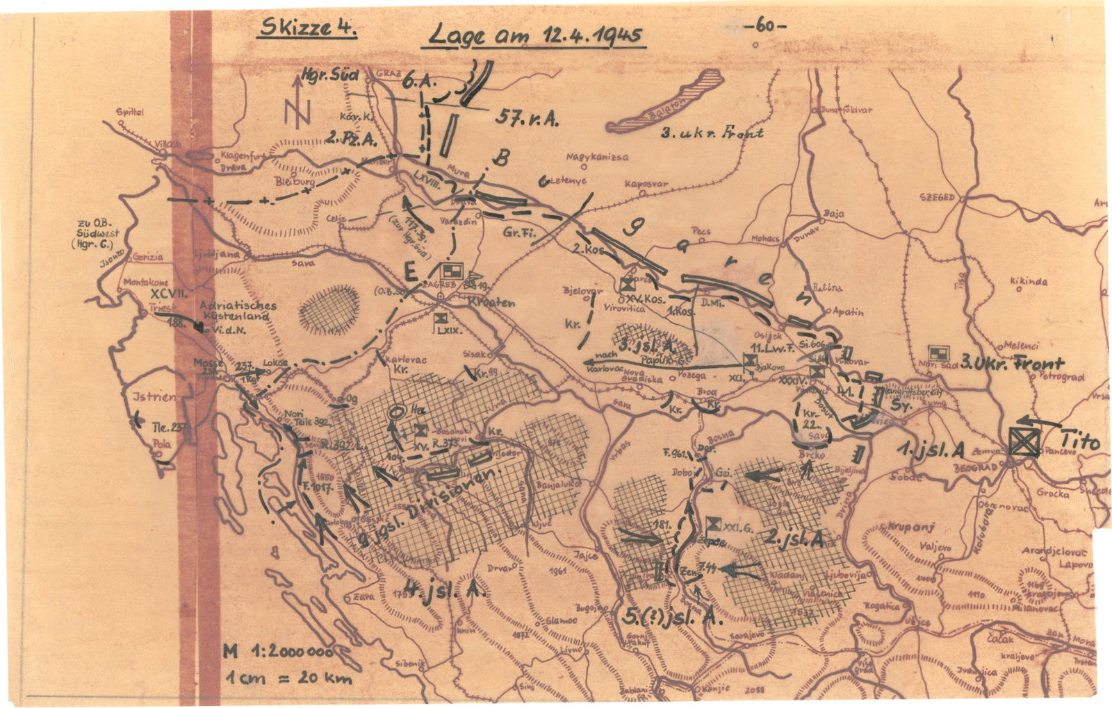 GEN. FRANZ HALDER’S ANALYSIS OF THE FINAL GERMAN CAMPAIGNS IN CROATIA, HUNGARY AND YUGOSLAVIA: An extraordinary historic mimeographed document, approx 105pp. 4to., originating from the personal files of German General FRANZ HALDER (1884-1972), Chief of Staff of the German ‘Oberkommando de