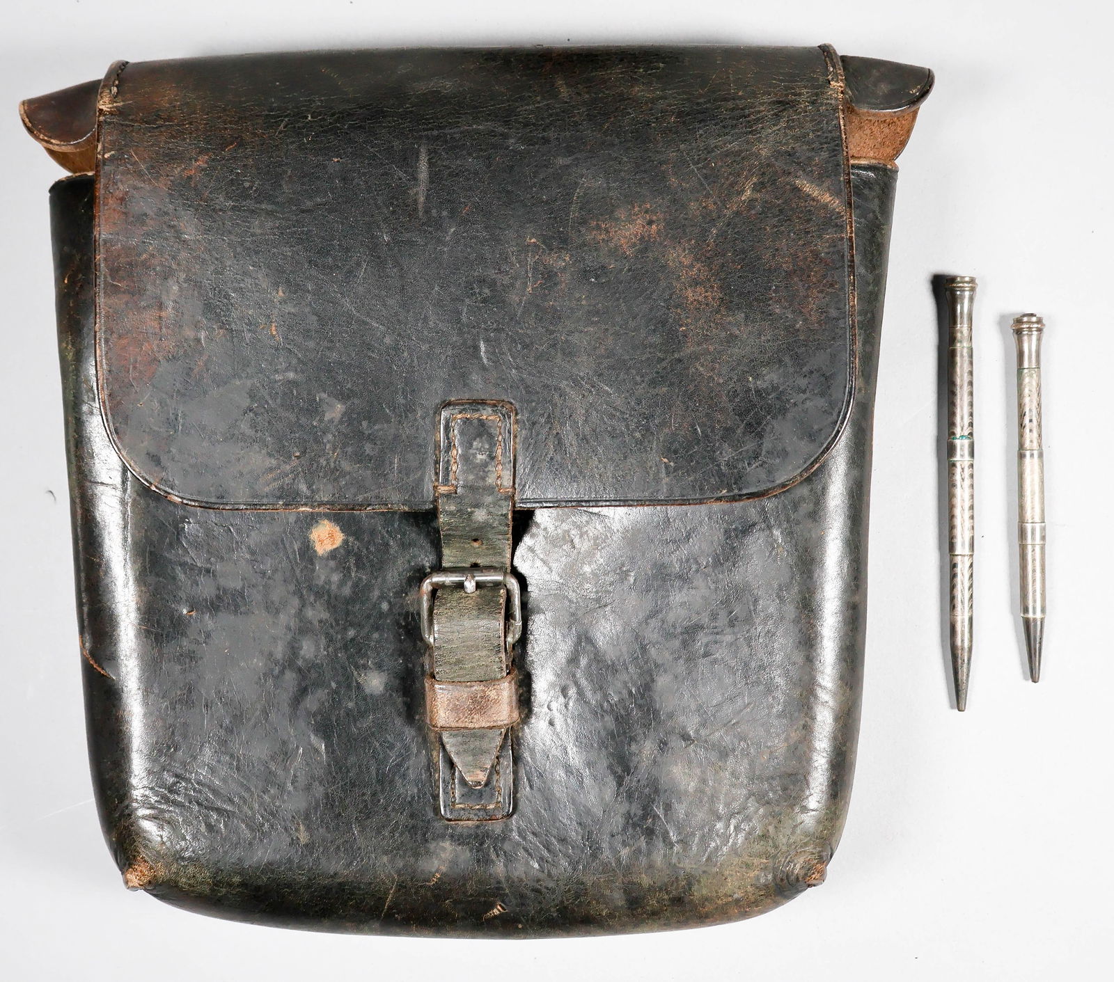 GEN. FRANZ HALDER'S WARTIME MAP CASE WITH PENCILS: FRANZ HALDER (1884–1972) German general and the chief of staff of the Army High Command (OKH) from 1938-1942. He directed the planning and implementation of Operation Barbarossa, the 1941 invasion o