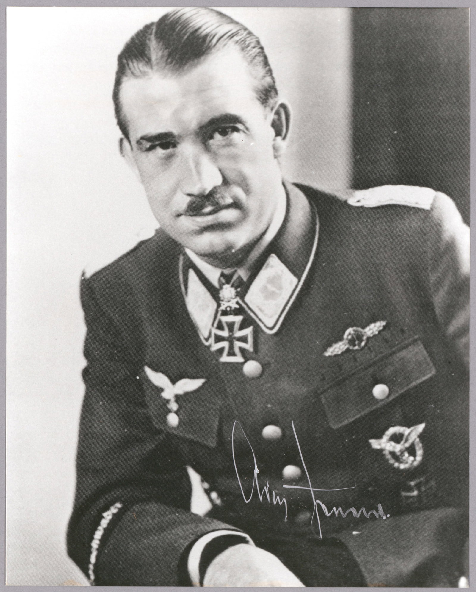ADOLF GALLAND: (1912-1996) German Luftwaffe general and flying ace who served throughout the Second World War in Europe. On four occasions, he survived being shot down, and he was credited with 104 aerial victories