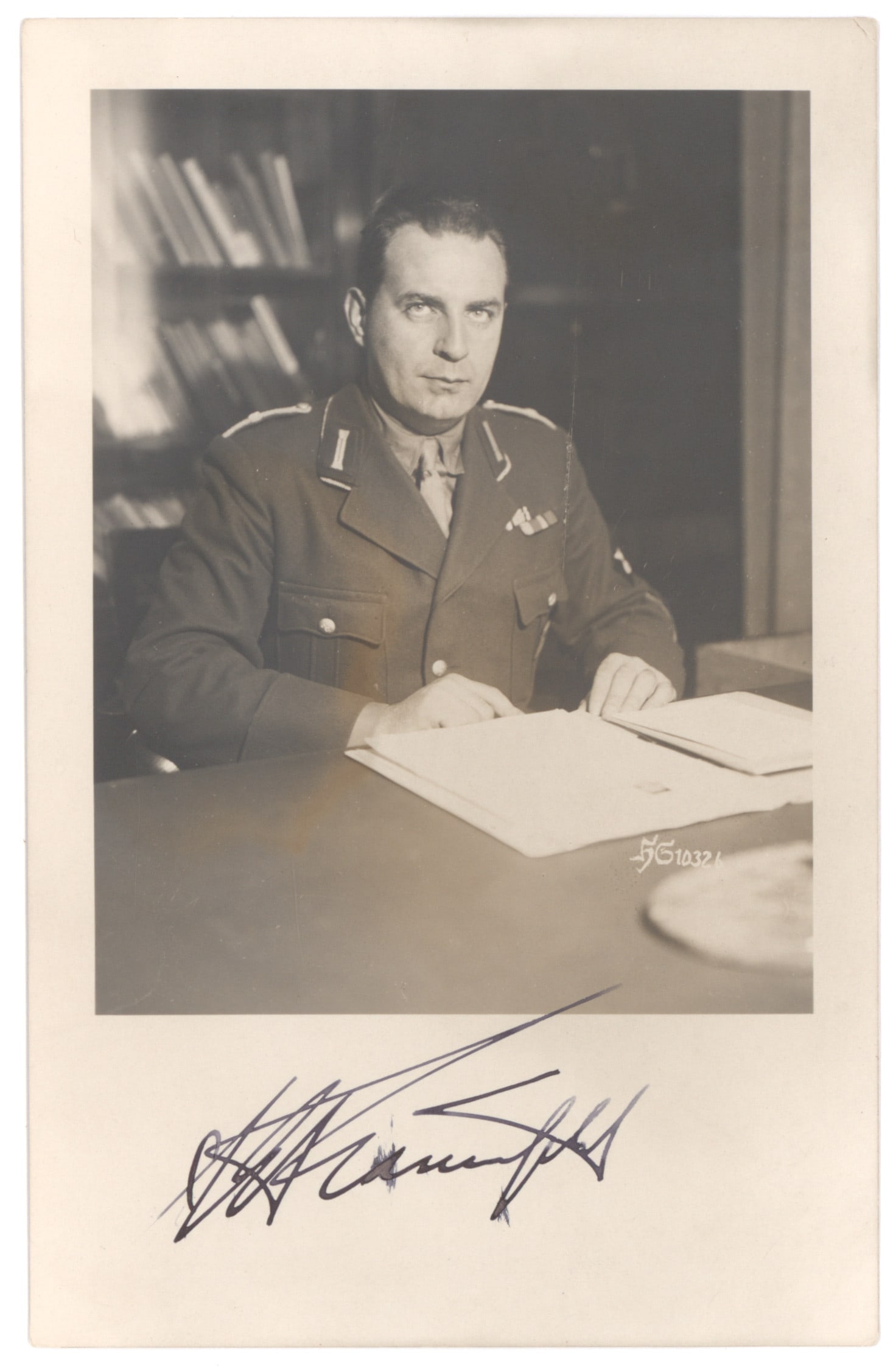 ALFRED FRAUENFELD: (1898 - 1977) Nazi politician, Gauleiter of Vienna and later General Commissioner of the Crimea. Sentenced in absentia to 15 years for war crimes. War-date S.P., 3.5 x 5.5 in. b/w, a chest-up