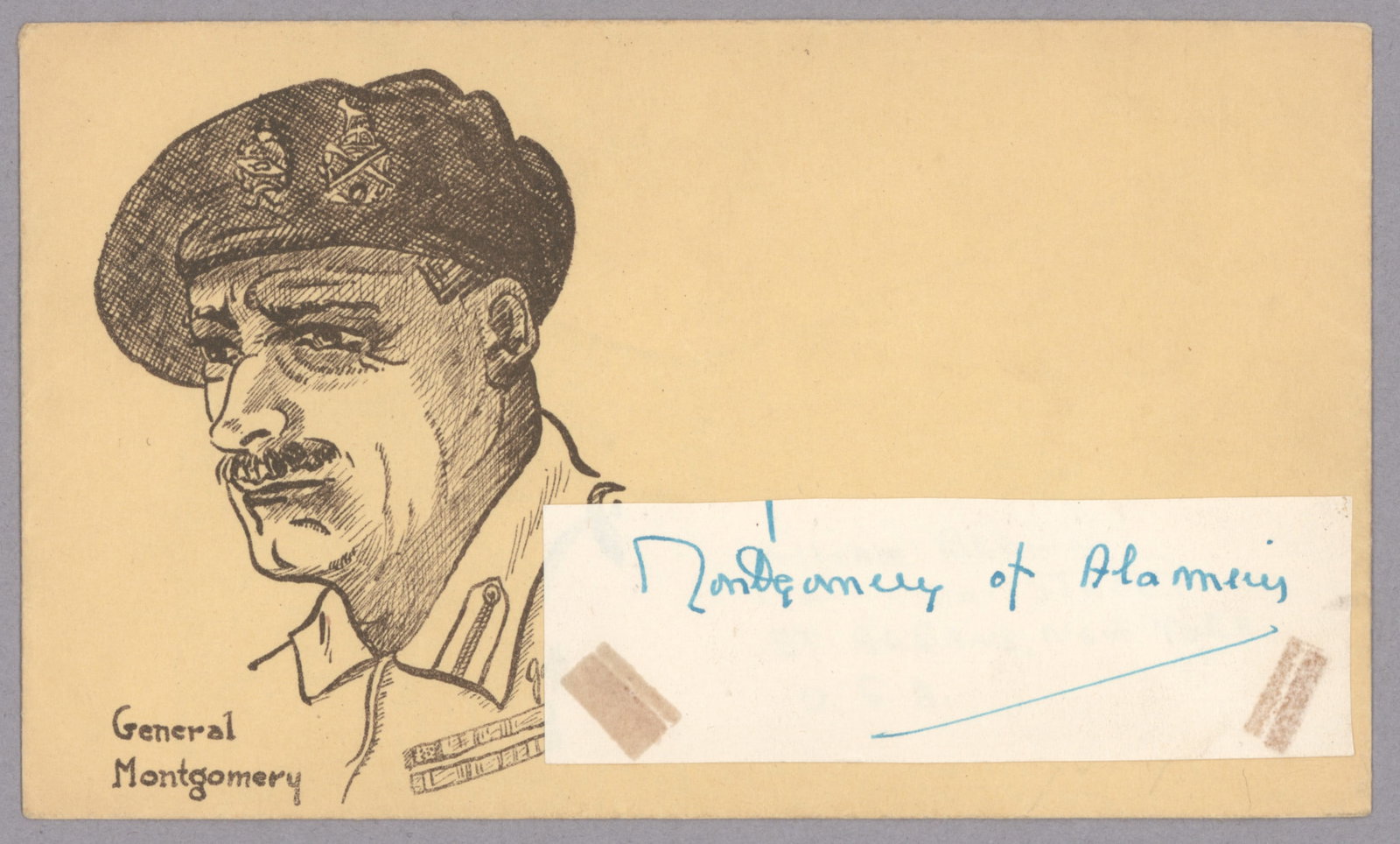 BERNARD LAW MONTGOMERY: (1887 - 1976) British Field Marshall who commenced the drive at El Alamein that ultimately drove Rommel from North Africa. Also involved in the invasions of Sicily and France. Signature 'Montgomery of