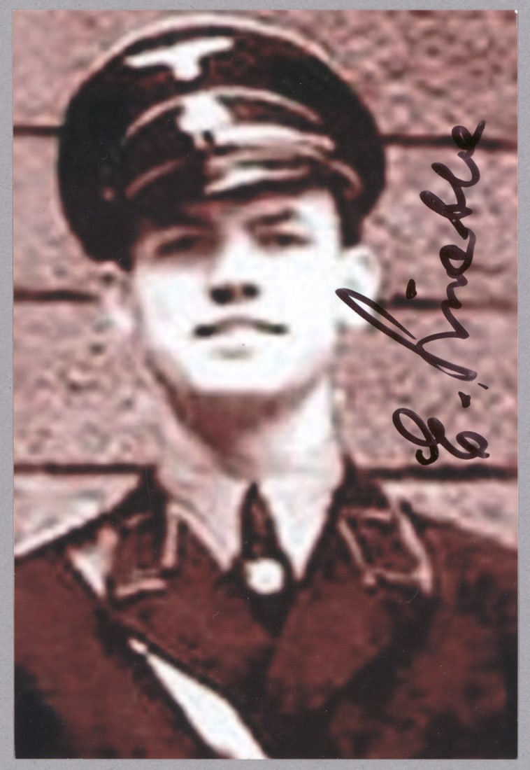 ERICH PRIEBKE: (1913-2013) German SS commander convicted of war crimes for leading the unit responsible for the the Ardeantine Massacre, fled to Argentina to where he lived for almost 50 years. S.P. 4 x 6 in., a