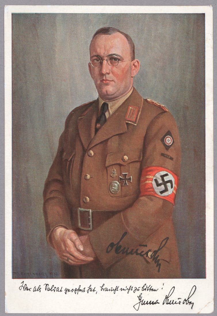 HANNS OBERLINDOBER: (1896 - 1949) German politician, headed the NS War Victims Supply Association (NSKOV), which emerged from the Kyffhauser Association, organized meetings of veterans and maintained relations with Briti