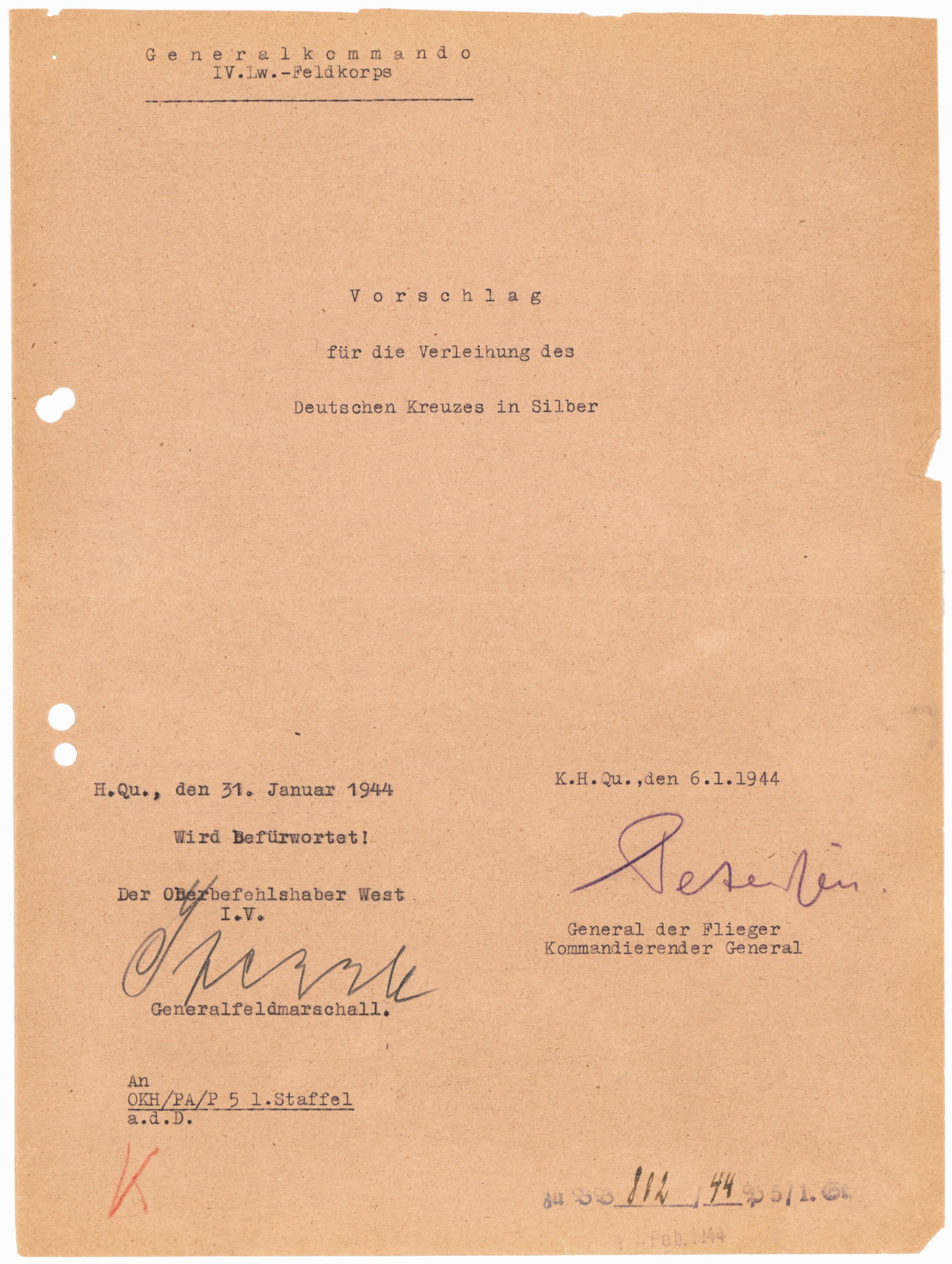 HUGO SPERRLE AND ERICH PETERSEN: HUGO SPERRLE (1885 - 1953) German field marshal of the Luftwaffe during World War II, captured by the Allies and charged with war crimes in the High Command Trial at the Subsequent Nuremberg Trials