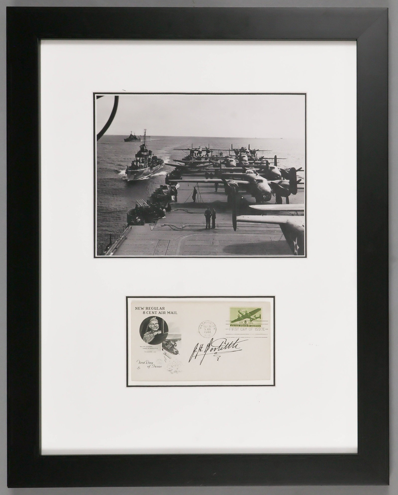 JAMES H. DOOLITTLE: (1896 - 1993) American aviation pioneer, commander of the Doolittle Raid against Tokyo. War-date first day postal cover, pictures Doolittle and a B-26 bombing Tokyo, honors the issuance of the eight