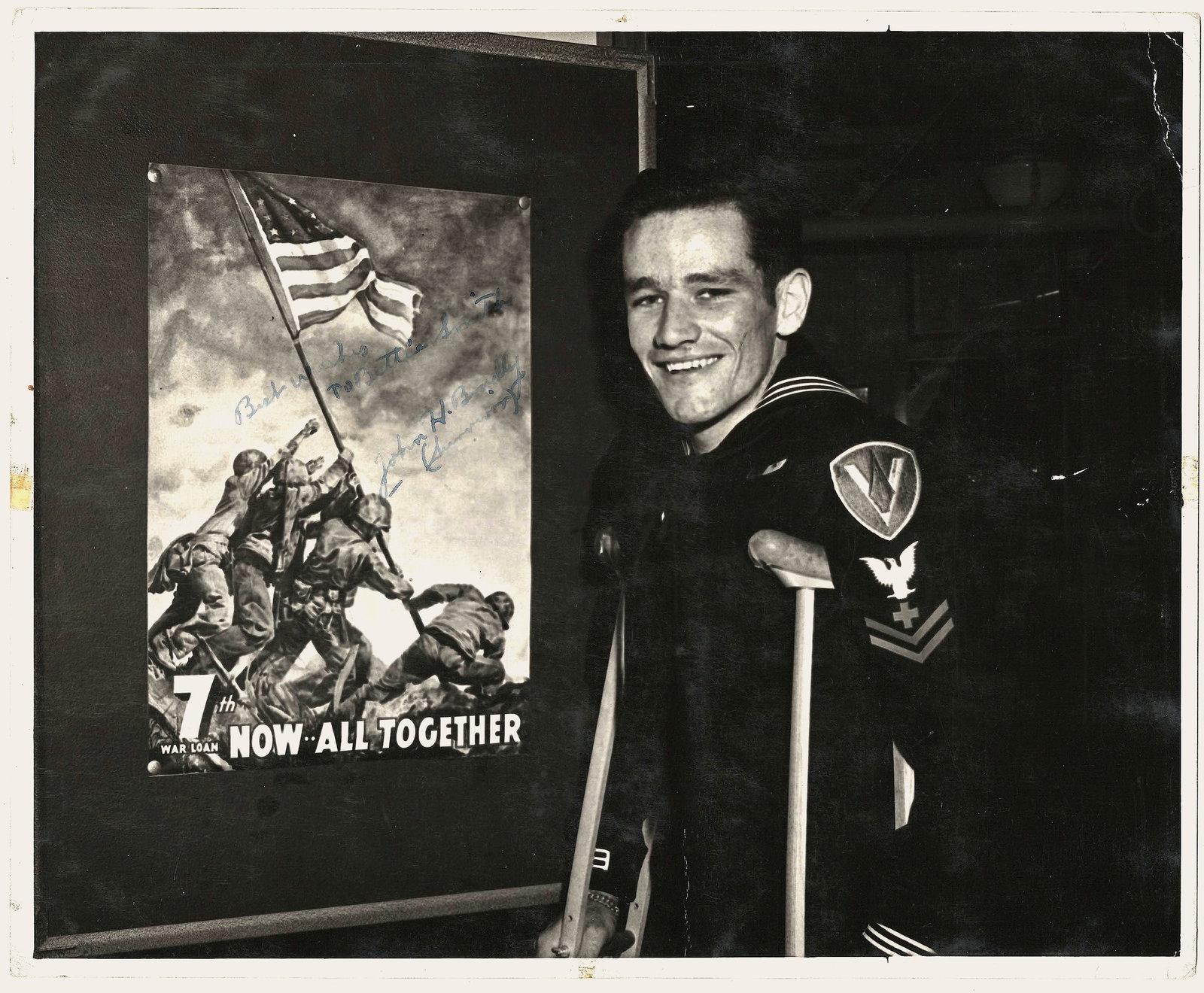(IWO JIMA) JOHN H. BRADLEY: (1923-1994) Navy Hospital corpsman and recipient of the Navy Cross for his extraordinary heroism as a member of the patrol that captured Suribachi and raised the U.S. flag upon that mountain. Great