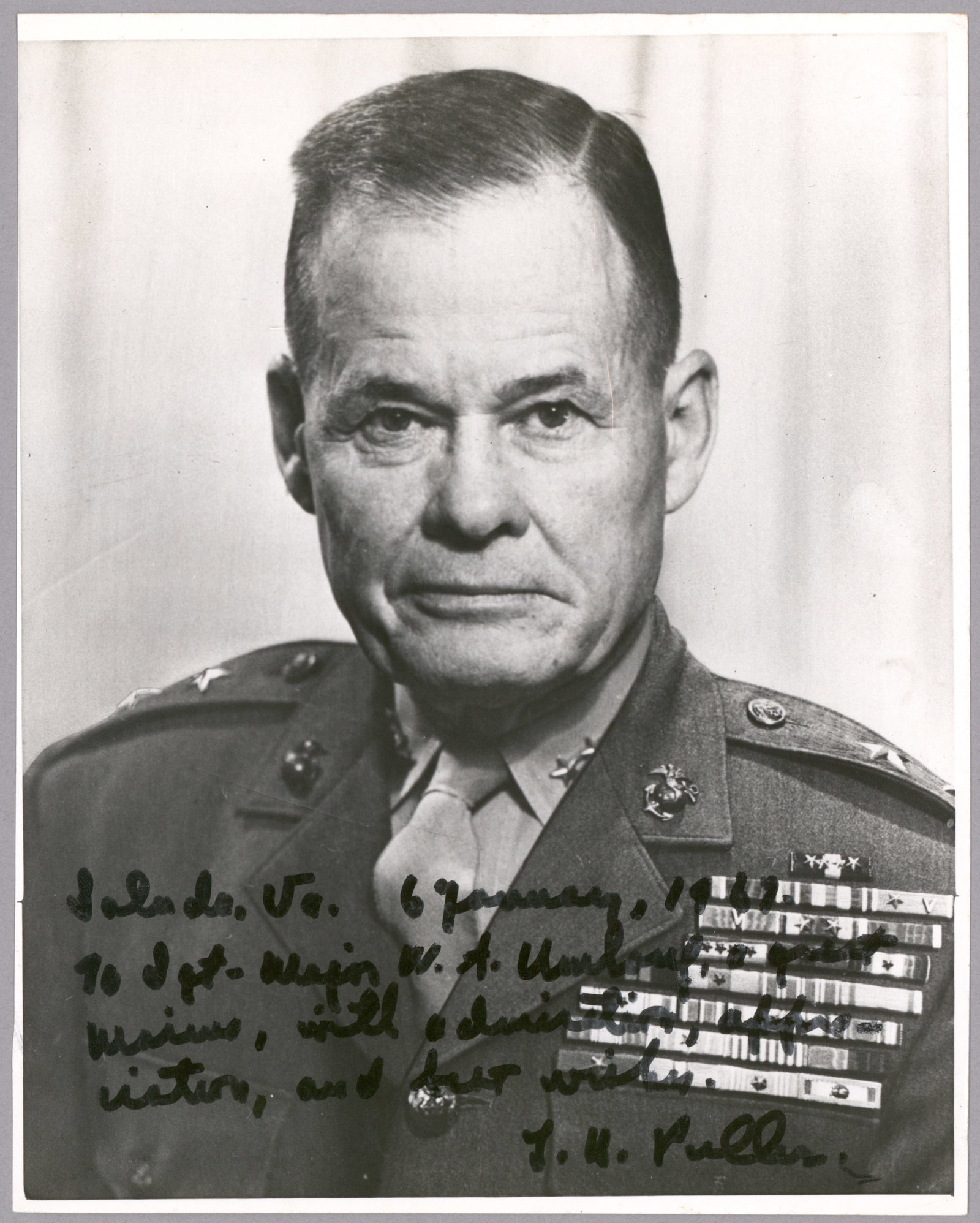 LEWIS 'CHESTY' PULLER: (1898-1971) Lieutenant general of the U.S. Marine Corps who served through World War II and the Korean War with great distinction. The most decorated Marine in American history with 37 years of