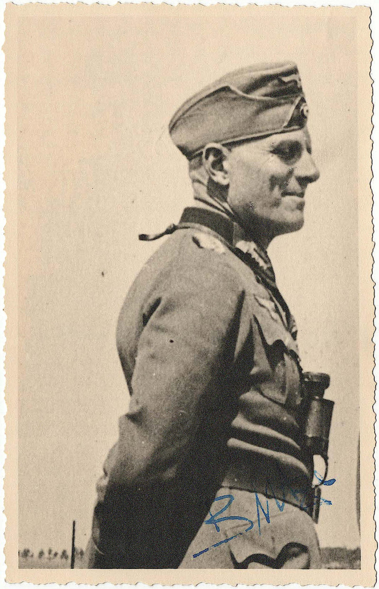 OTTO BUTZE: (1881 - 1978) German general, commander of the 78th Infantry Division from 1940-41 and the 340th Infantry Division in 1942-43. War-date S.P., 3.5 x 5.25 b/w, a waist-up profile view of the general in