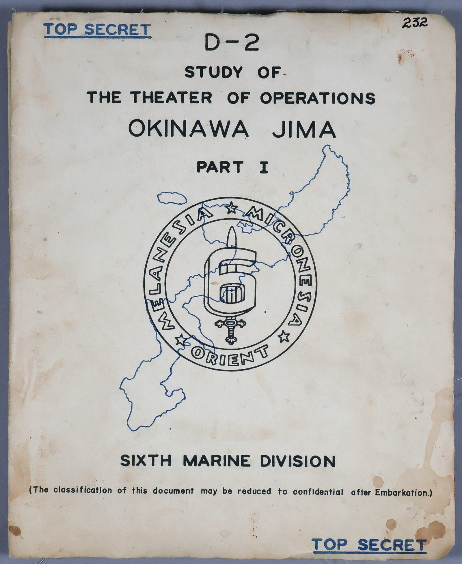 6TH MARINE DIVISION STUDY OF OKINAWA AND PROPOSED LANDING BEACHES (1 of 10)