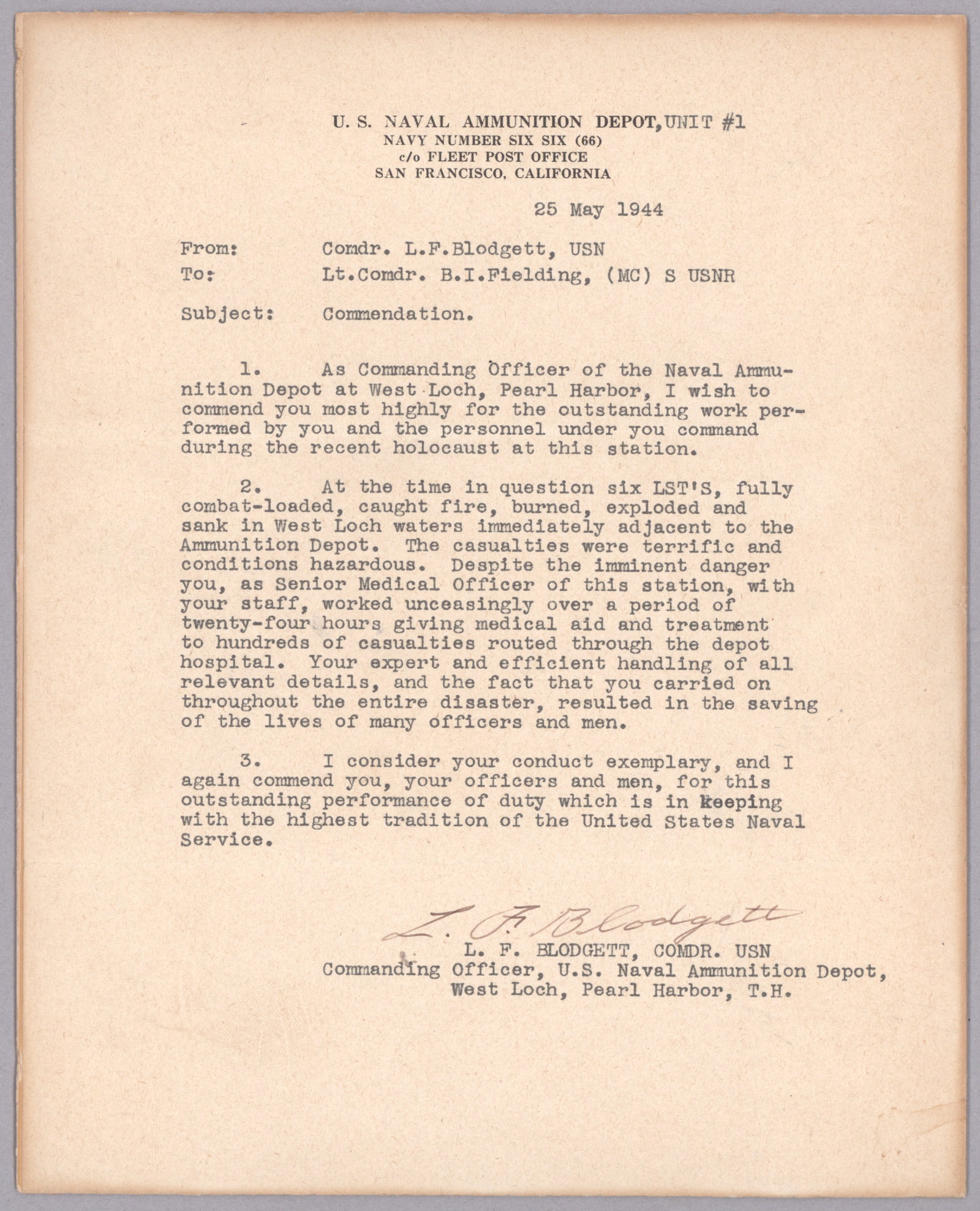(PEARL HARBOR: WEST LOCH DISASTER) (1 of 2)