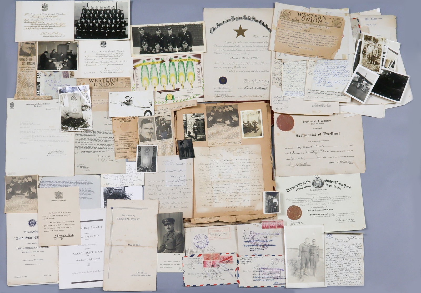 ARCHIVE OF JEWISH P/O MATTHEW MANK, RCAF, K.I.A. OVER STUTTGART (1 of 7)