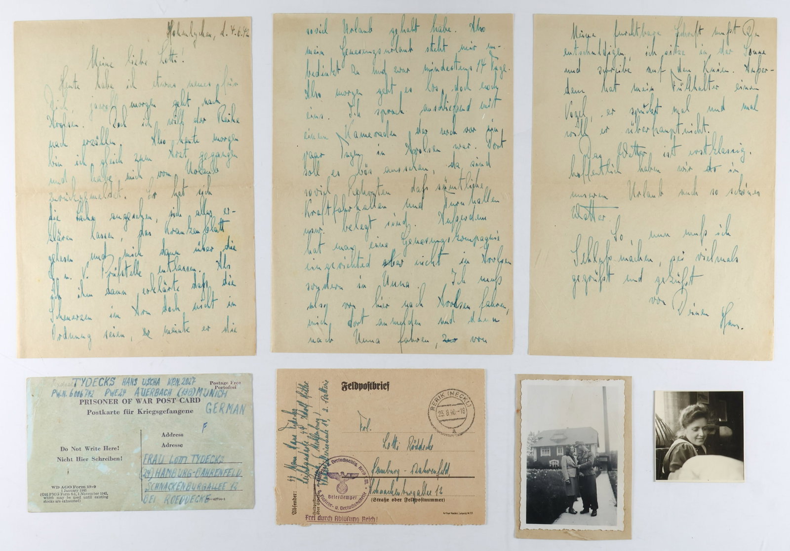 SS LIEBSTANDARTE ADOLF HITLER LETTER GROUPING (10) (1 of 4)