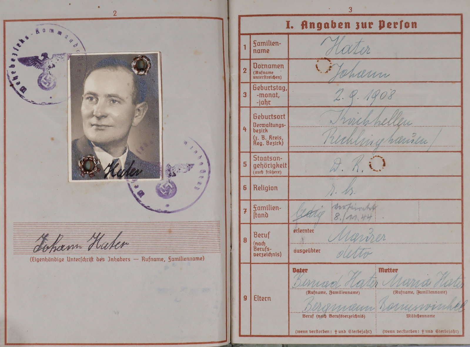 THIRD REICH DOCUMENTS (5) - 2