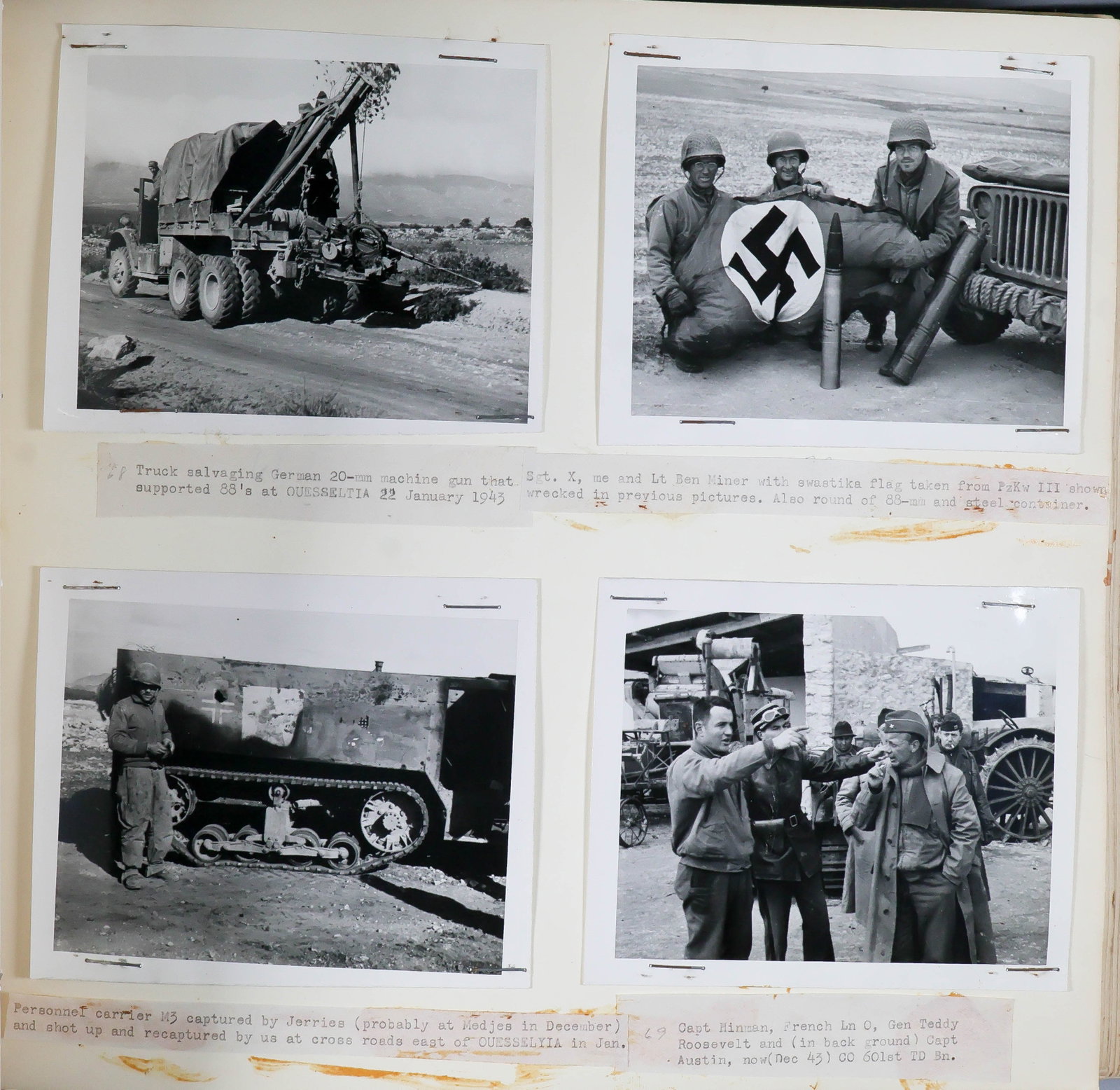 AMERICAN OPERATIONS IN NORTH AFRICA PHOTOGRAPH ALBUM: A fantastic North African Campaign photograph album compiled by Col. Allerton Cushman (1907-2006), an officer of the 7th Field Artillery Regiment which participated in the amphibious assault landing