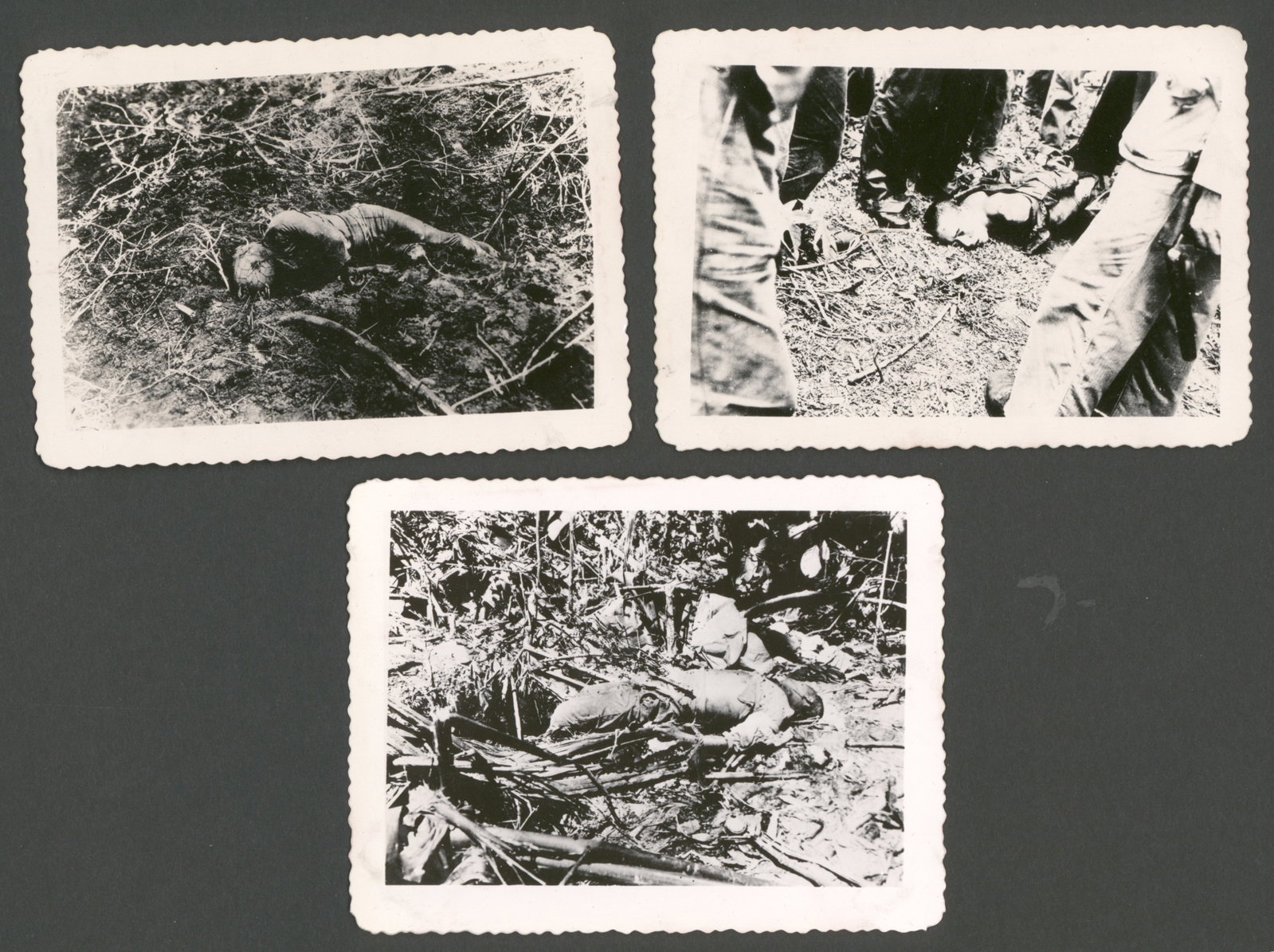 BATTLE OF PELELIEU PHOTOGRAPH ALBUM: Approx. 80 images of destruction on the beaches of Pelelieu, almost all 3.5 x 5.5 in., a few a bit washed-out; an 8 x 10 in. colorized photo of sailor Walter Koontz who took the photographs; approx.