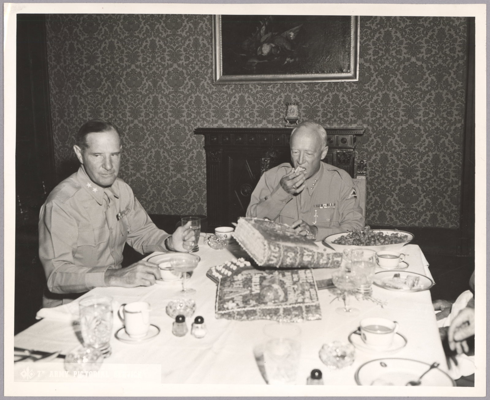 GEORGE S. PATTON, JR.: Pair of photographs of Gen. George S. Patton, Jr., both from the estate of GEOFFREY KEYES (1888-1967), a highly decorated Lieutenant General who commanded the II Corps during World War II. Keyes was