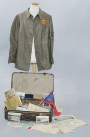 THERESIENSTADT CAMP SURVIVIOR'S STAR, CLOTHING, PERSONAL EFFECTS AND DOCUMENTS