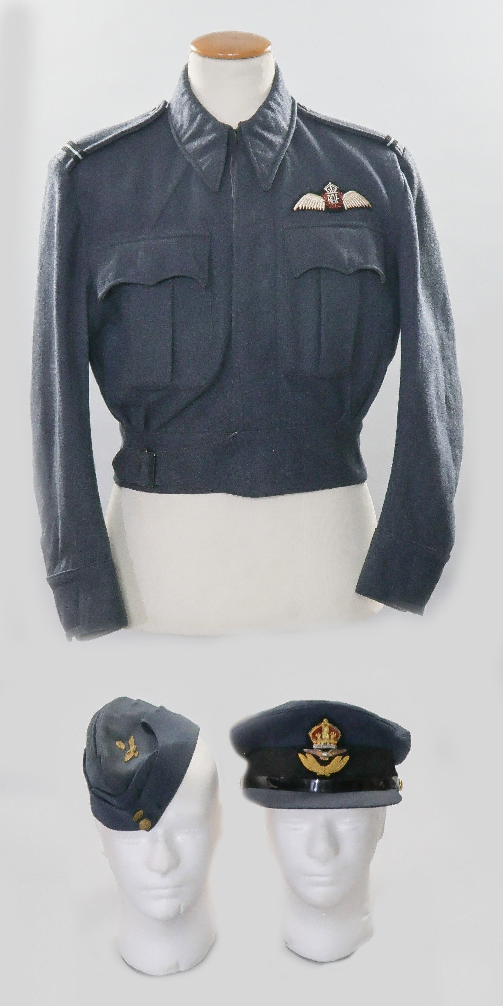 BRITISH ROYAL AIR FORCE OFFICER'S TUNIC AND CAP GROUPING (1 of 20)