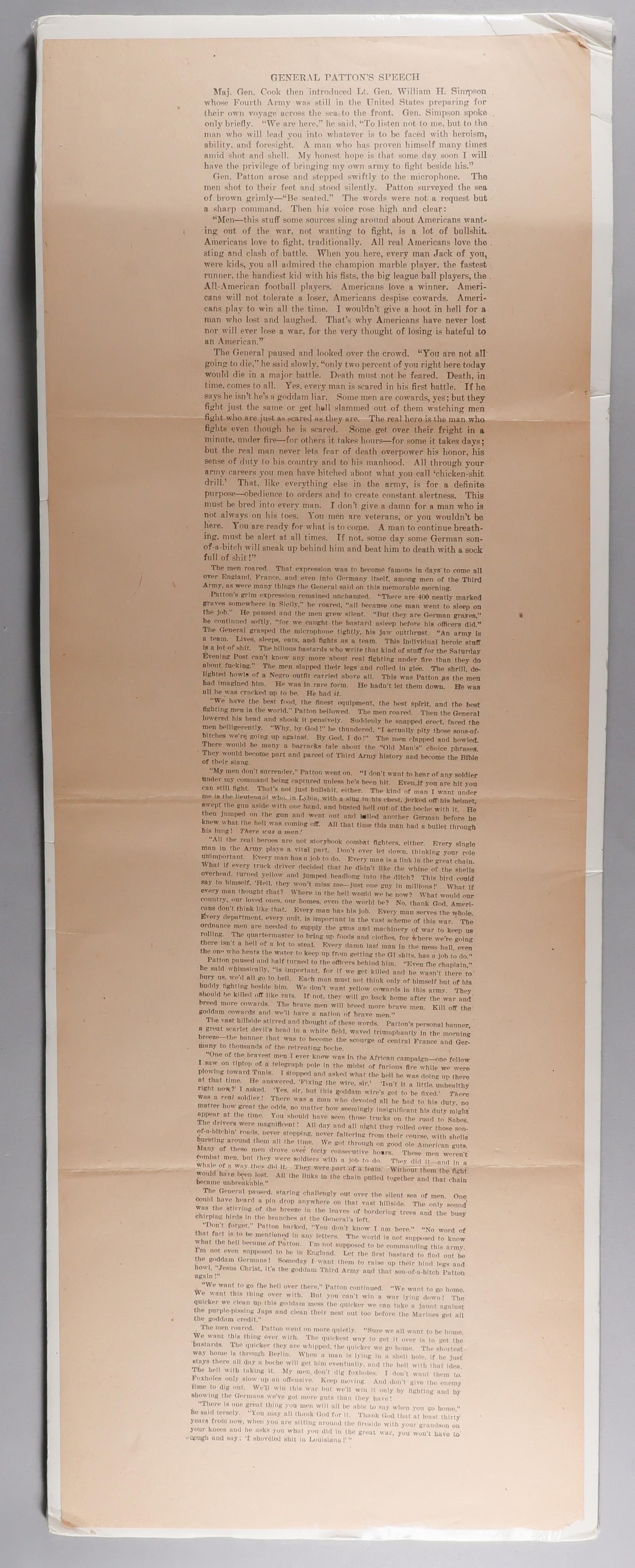 PATTON’S SPEECH TO THE 3RD ARMY (1 of 1)