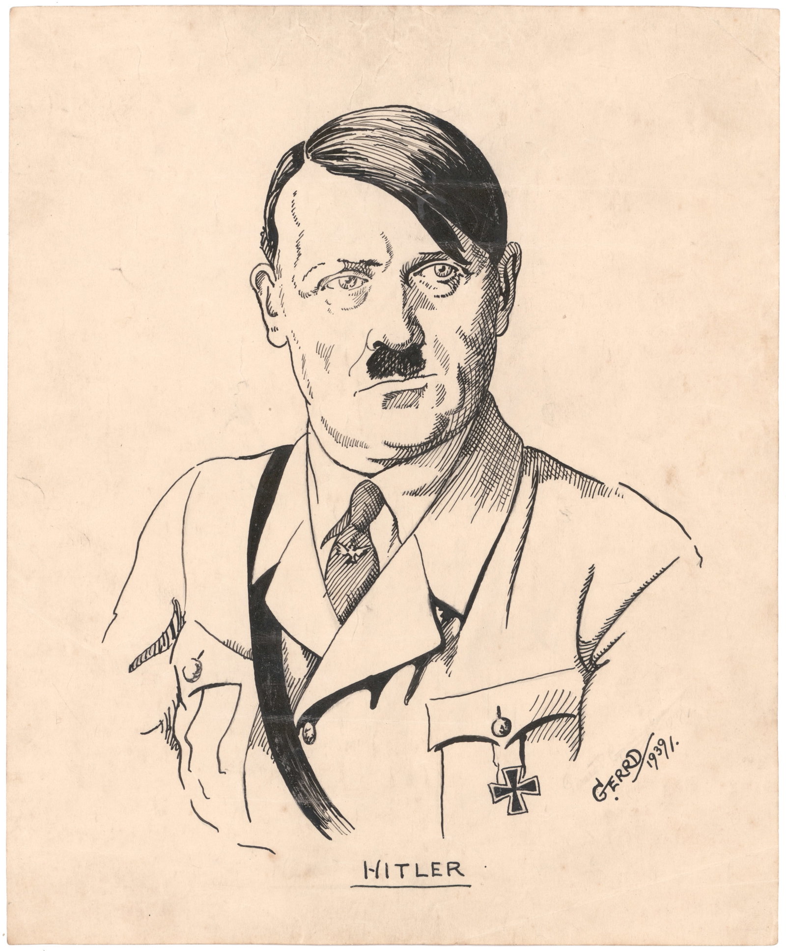 ADOLF HITLER ORIGINAL PEN AND INK (1 of 2)