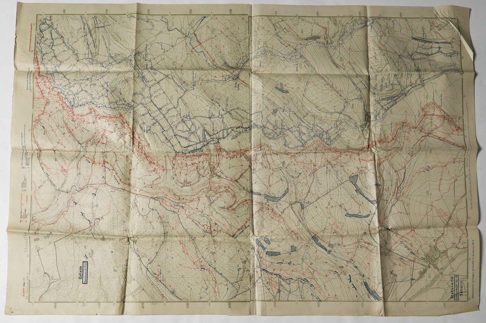CAPTURED GERMAN TRENCH MAP OF THE ST. MIHIEL SALIENT, OWNED BY COL. WILLIAM J. DONOVAN: WILLIAM J. DONOVAN (1883-1959) 'Wild Bill', American brigadier general chosen by Roosevelt to head the O.S.S. (precursor to the C.I.A.). Donovan planted over 16,000 people behind enemy lines and