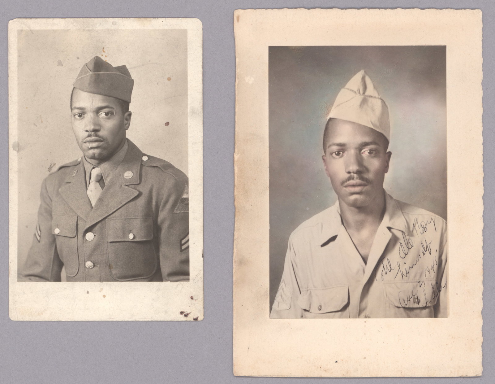 BLACK SOLDIER'S DOG TAG AND WARTIME PHOTOGRAPHS (1 of 7)