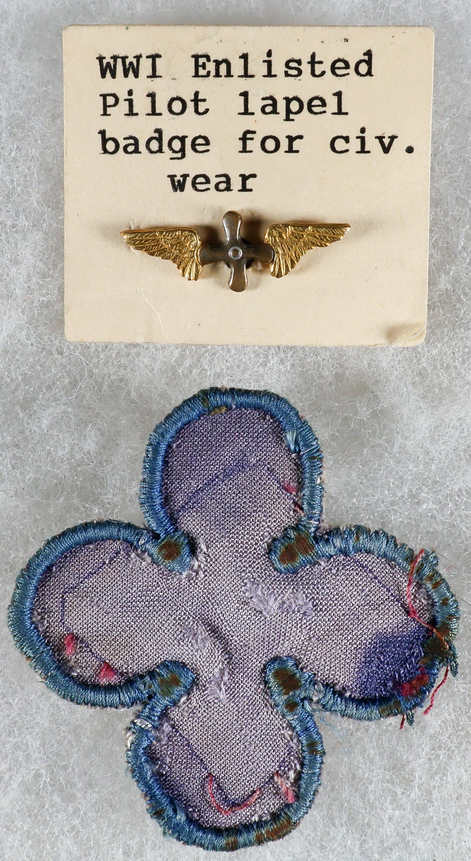 U.S. AIR SERVICE ENLISTED AVIATOR’S LAPEL PIN AND ARMY 88TH DIVISION ‘BLUE DEVILS’ (1 of 2)