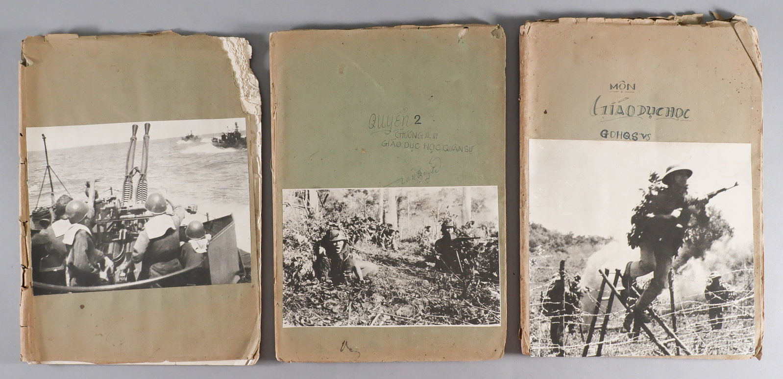 NOTEBOOKS OF A VIETNAMESE STUDENT: Three notebooks, each 7.5 x 10.5 in. 60pp. approx., kept student by Xuan Duyen [?] who appears to be training as a future teacher and thus indoctrinated into Marxist-Leninist ideology. The notebooks