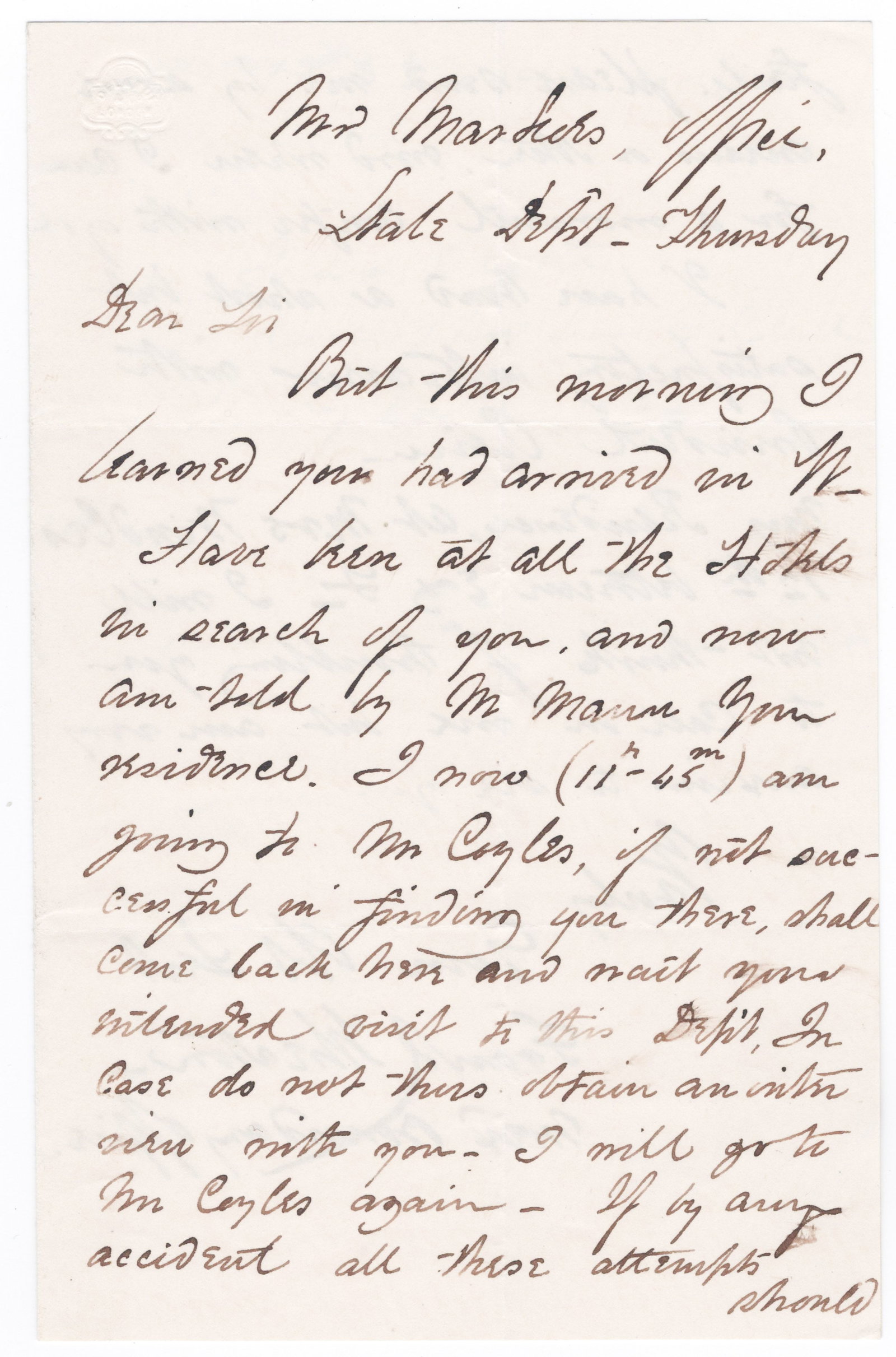 FRANK WHEATON: (1833-1903) Union major general who saw action at First Bull Run, Williamsburg, and Antietam, military commander of Texas during the Garza Revolution. Good association A.L.S., 2pp. 4to., [Washington,