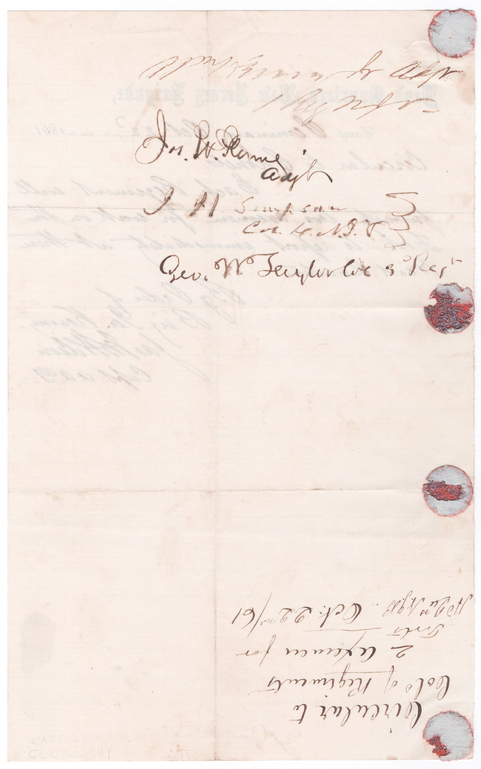 GEORGE W. TAYLOR: (1808-1862) Union brigadier general of the First New Jersey Brigade, seeing action at First Bull Run and the Seven Days Battles, only to be mortally wounded by a shell at Manassas Station. Very rare