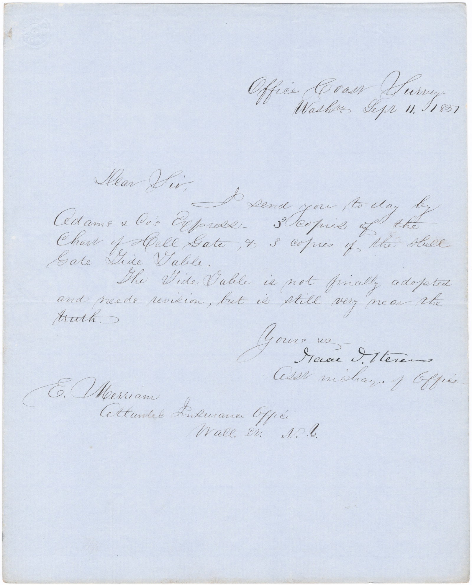 ISAAC INGALLS STEVENS: (1818 - 1862) Union major general and western explorer, fought with distinction at Port Royal, Secessionville and Second Bull Run; killed in an engagement at Chantilly. Rare manuscript L.S., 1p.