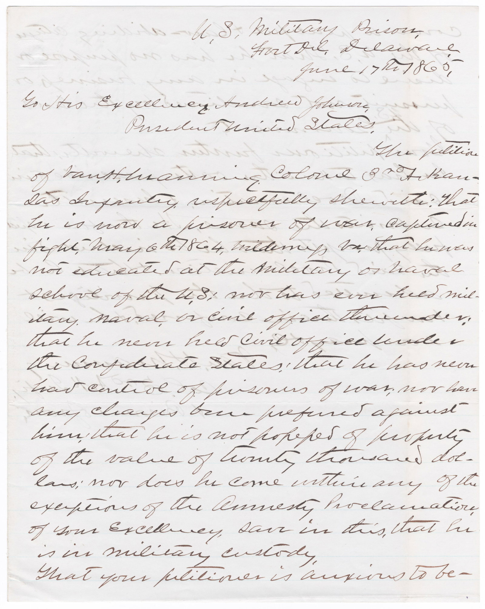 (‘IMMORTAL SIX HUNDRED’) VANNOY H. MANNING PETITIONS ANDREW JOHNSON FOR AMNESTY: VANNOY HARTROG MANNING (1839-1892) Commanding colonel of the 3rd Arkansas Volunteers, the only Arkansas regiment of the Army of Northern Virginia. Wounded at Antietam and Gettysburg, and at the Wilder