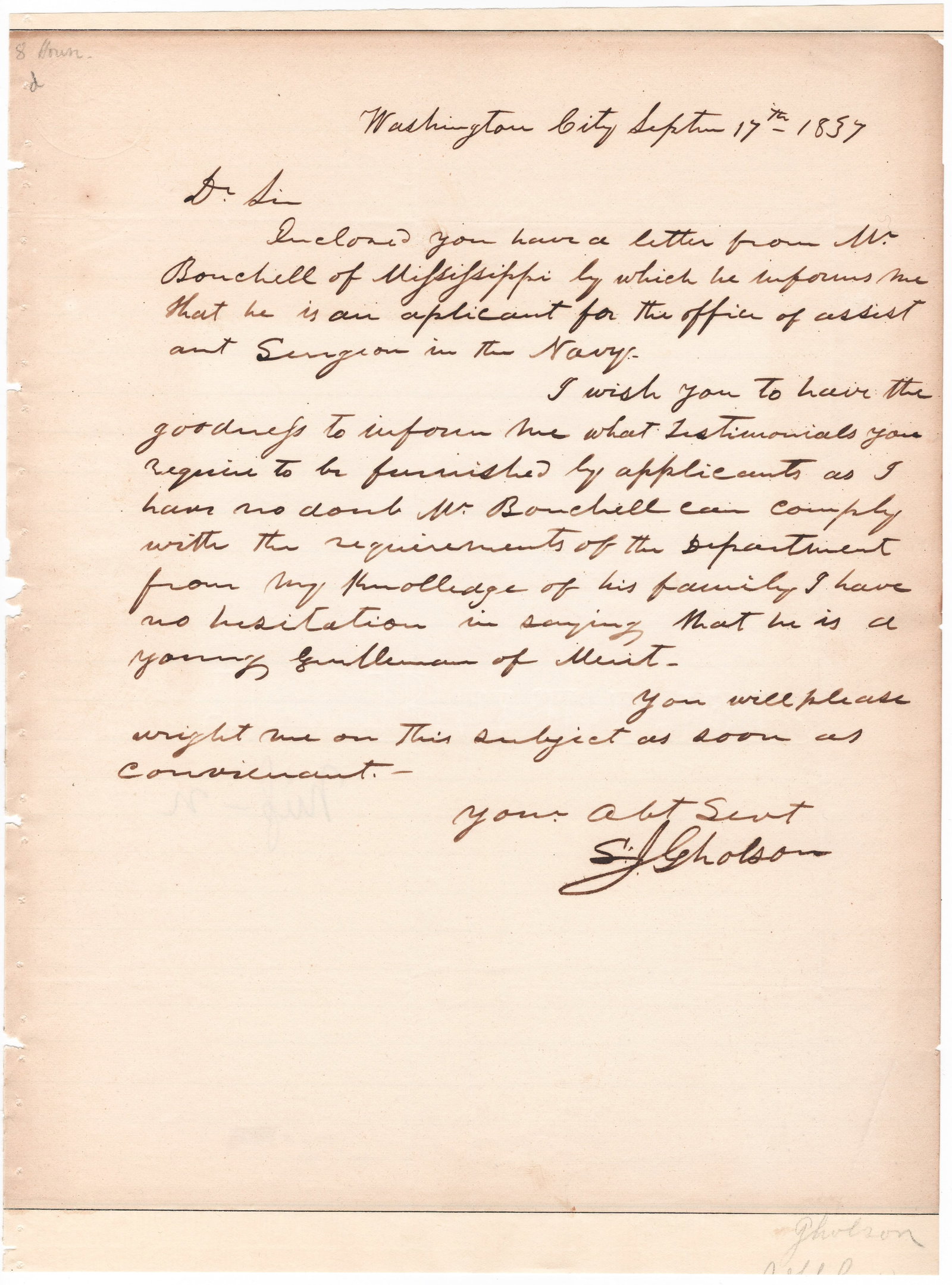 SAMUEL J. GHOLSON: (1808 – 1883) U.S. Representative from Mississippi and Confederate major general of Mississippi state troops, taking part as a private in the battles of Fort Donelson, Iuka, and Corinth. Gholson
