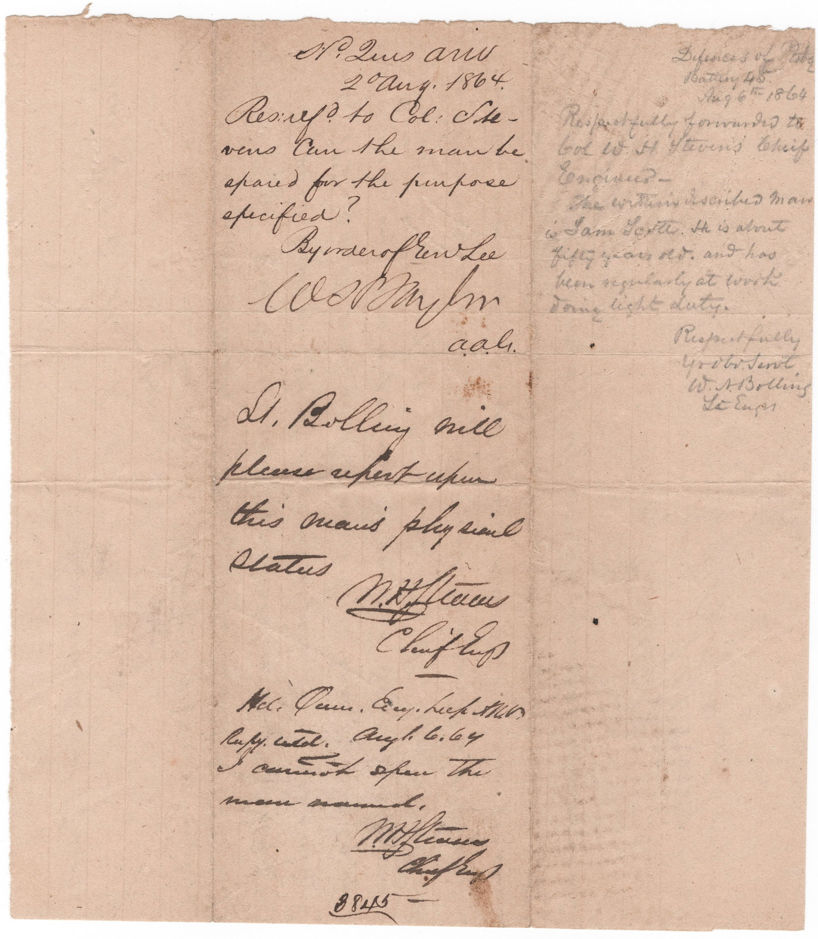 WALTER H. STEVENS ON FREEDMEN WORKING ON PETERSBURG FORTIFICATIONS: WALTER H. STEVENS (1827 - 1867) Confederate brigadier general, served as engineer to Beauregard at the Battle of First Bull Run and under Johnston during the Peninsula Campaign and the Battle of Seven