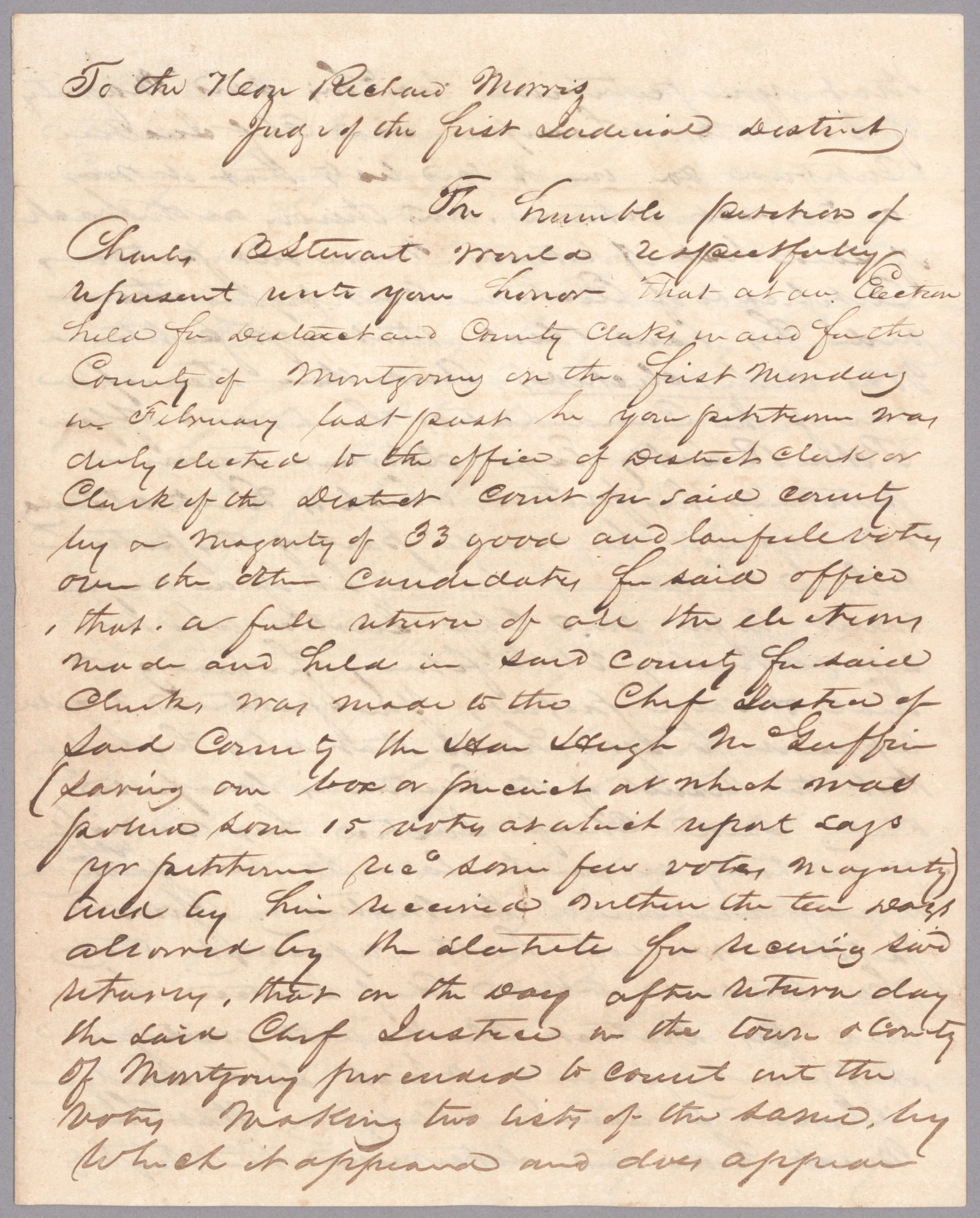 (TEXAS) CHARLES B. STEWART: (1806-1885) American soldier, politician and signer of the Texas Declaration of Independence. A.D.S. signed three times, once ‘Charles B. Stewart’ and twice ‘Chas. B. Stewart’,