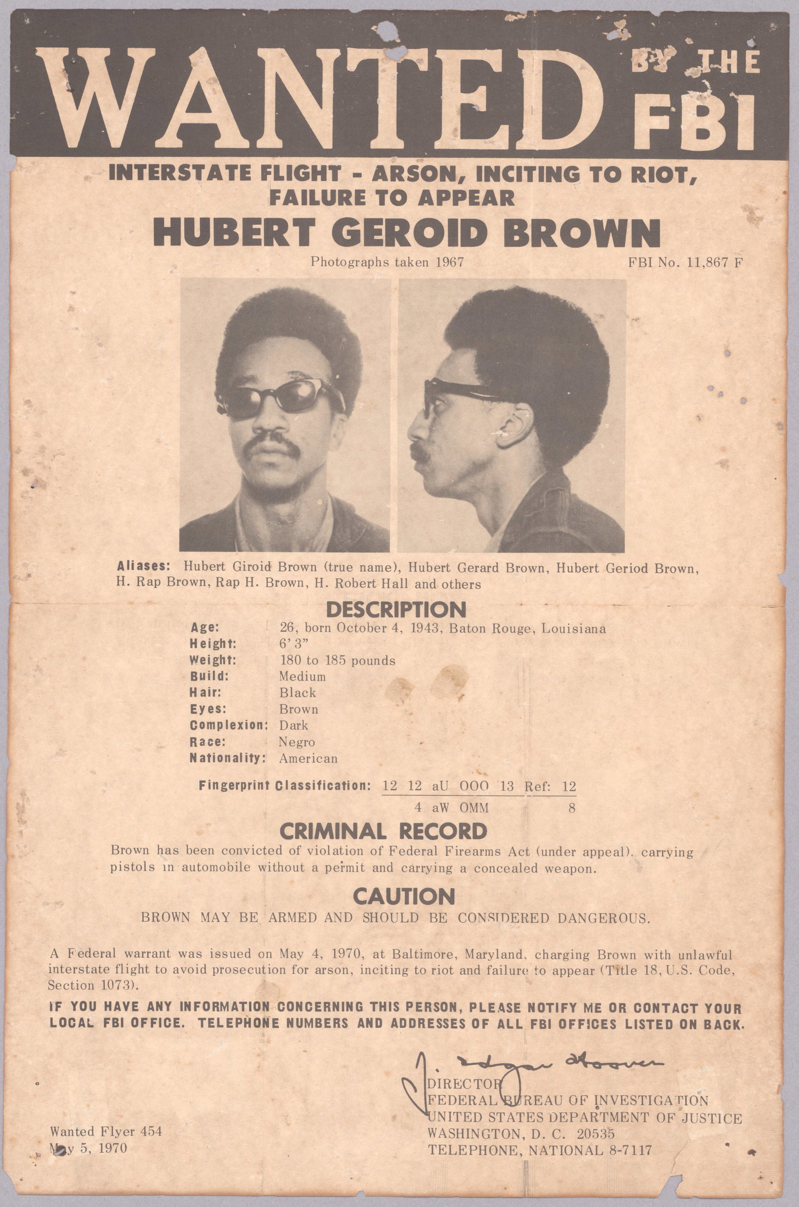 (BLACK PANTHERS) H. RAP BROWN (1 of 4)